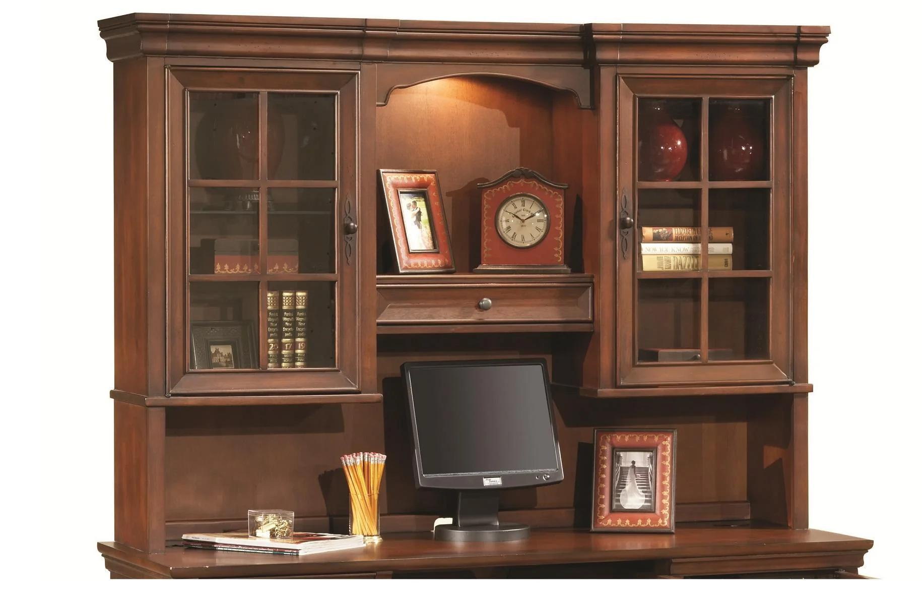 Aspenhome Richmond 66" Credenza Hutch in Charleston Brown - Image 2