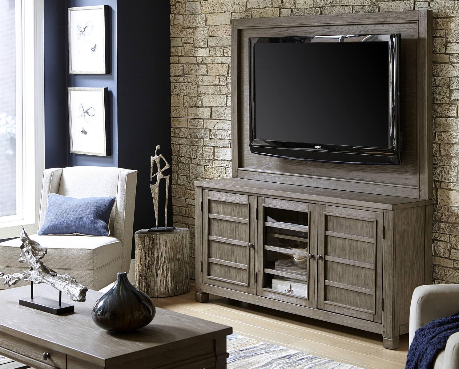 Aspenhome Tucker 66" Console with TV Backer in Stone - Image 2