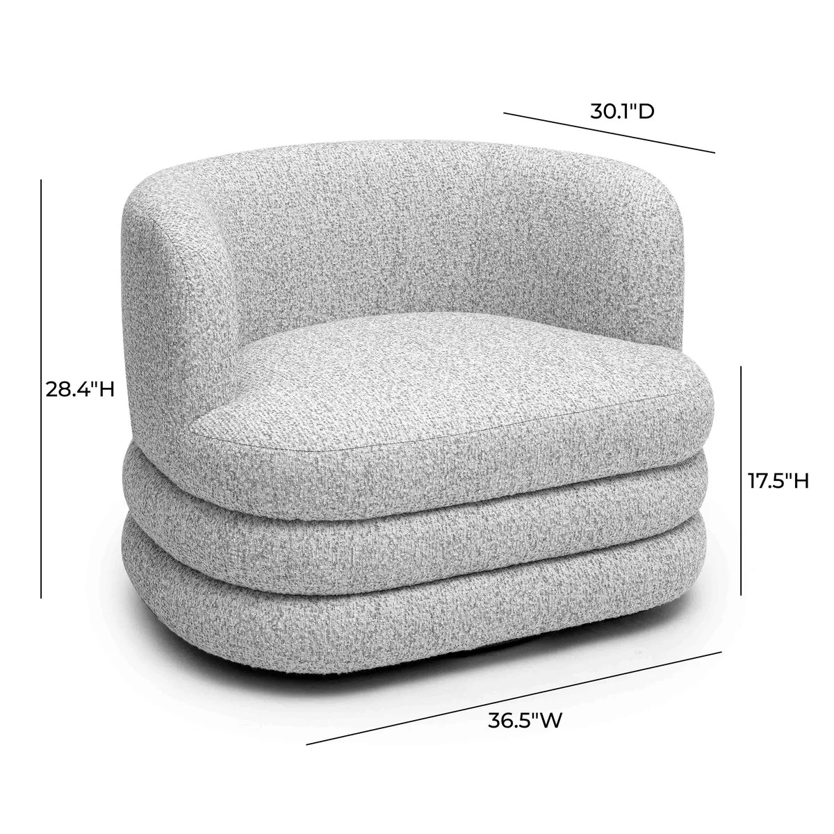Astor Light Grey Swivel Hotel Lounge Chair - Image 6