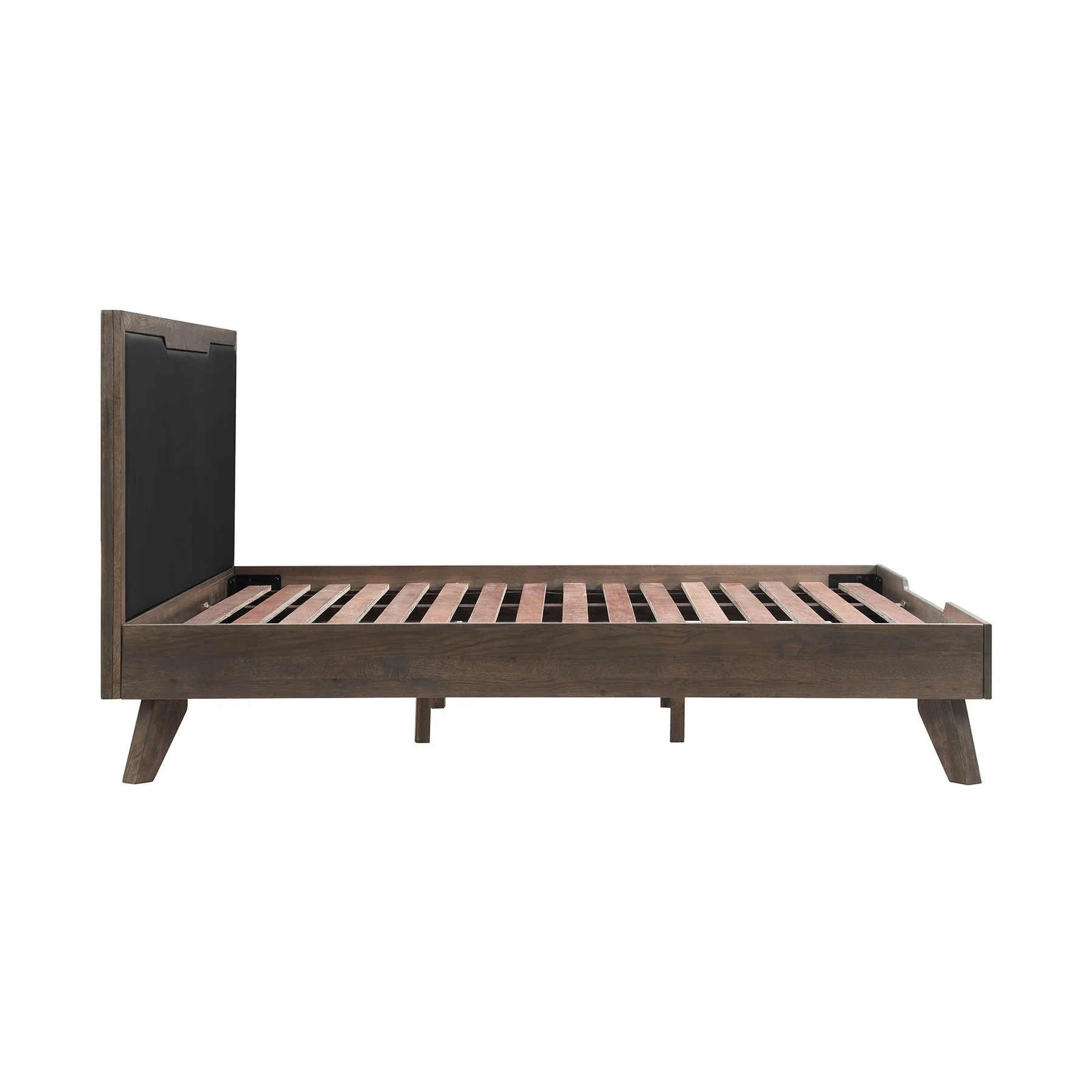 Astoria 3 Piece King Bedroom Set in Oak with Black Faux Leather - Image 3