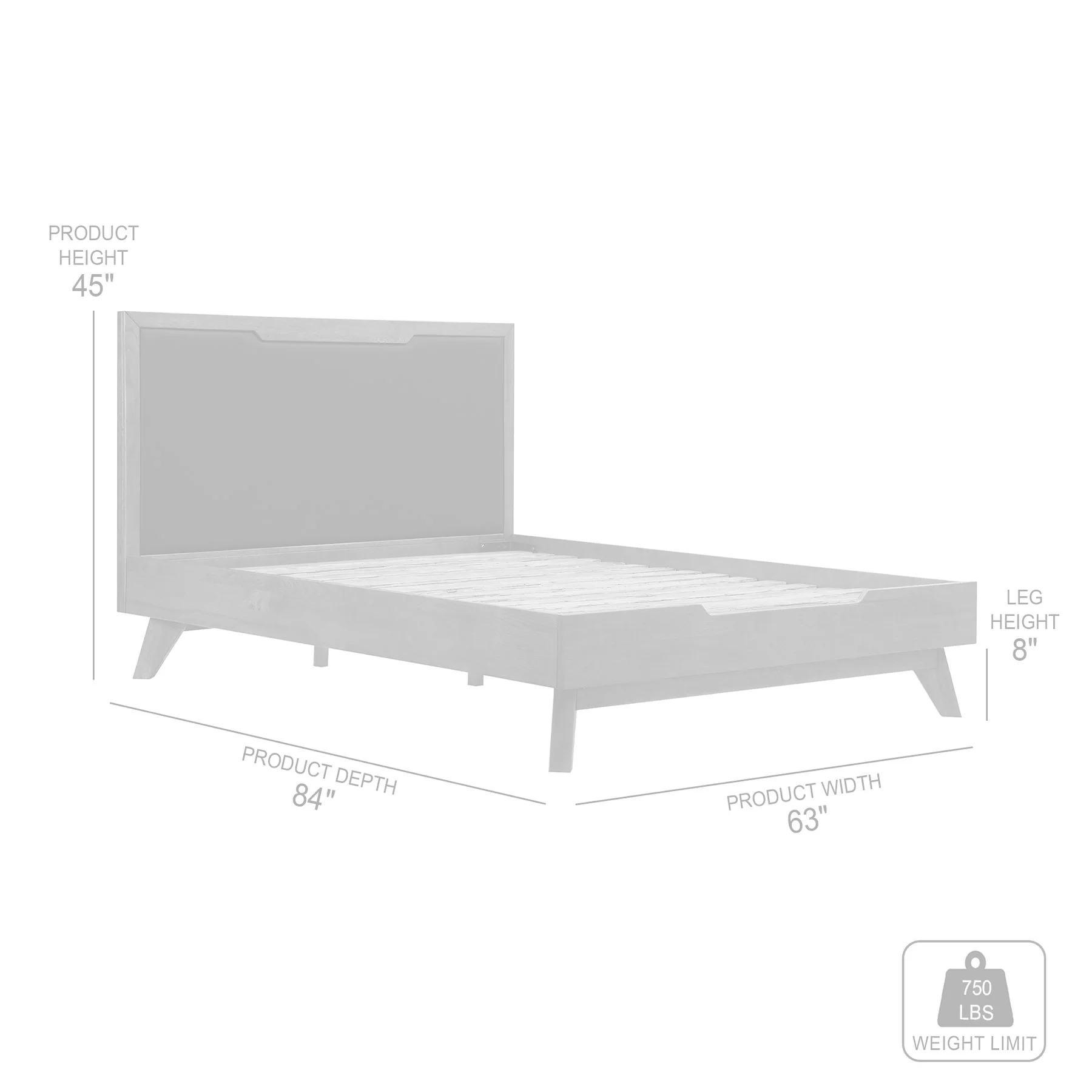 Astoria 3 Piece Queen Bedroom Set in Oak with Black Faux Leather - Image 10