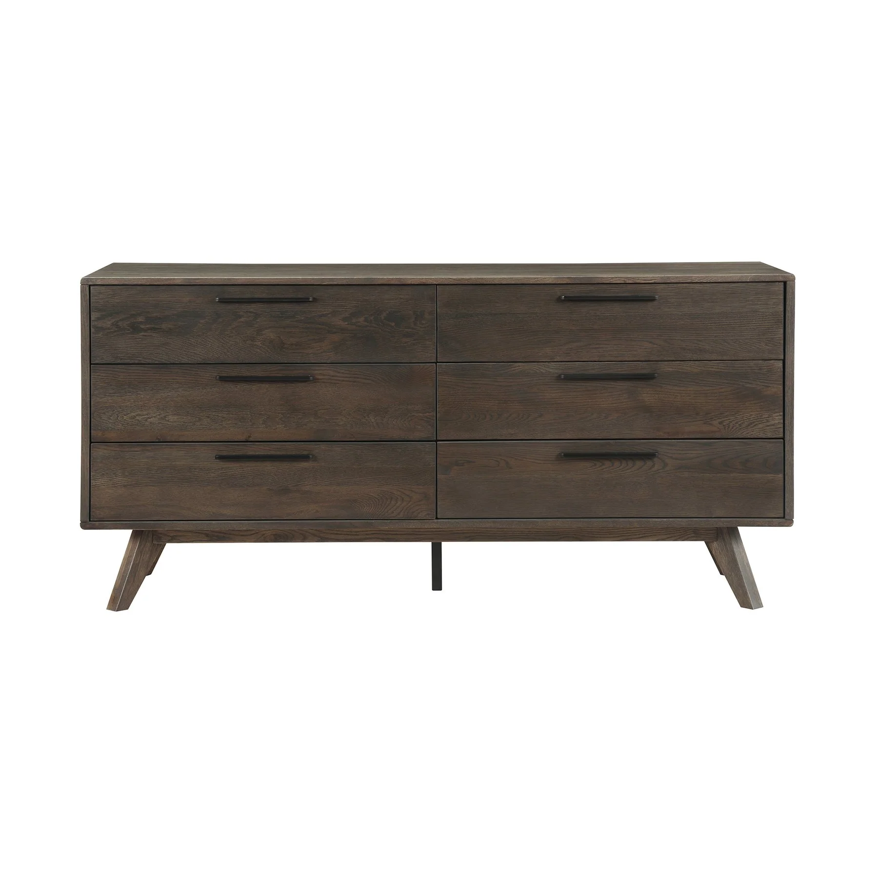 Astoria 4 Piece Queen Bedroom Set in Oak with Black Faux Leather - Image 3