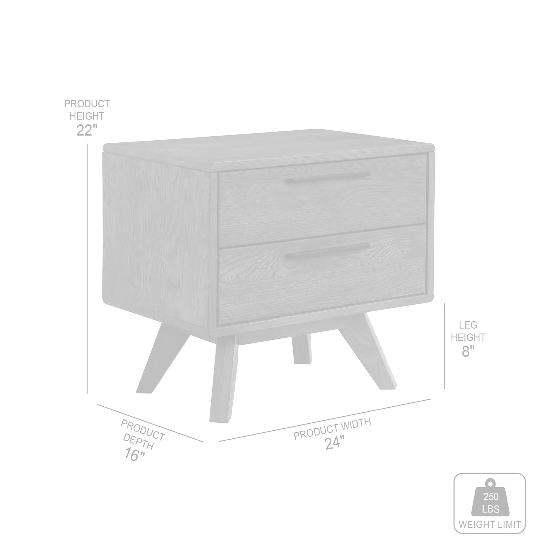 Astoria Oak 2 Drawer Nightstand - Image 10
