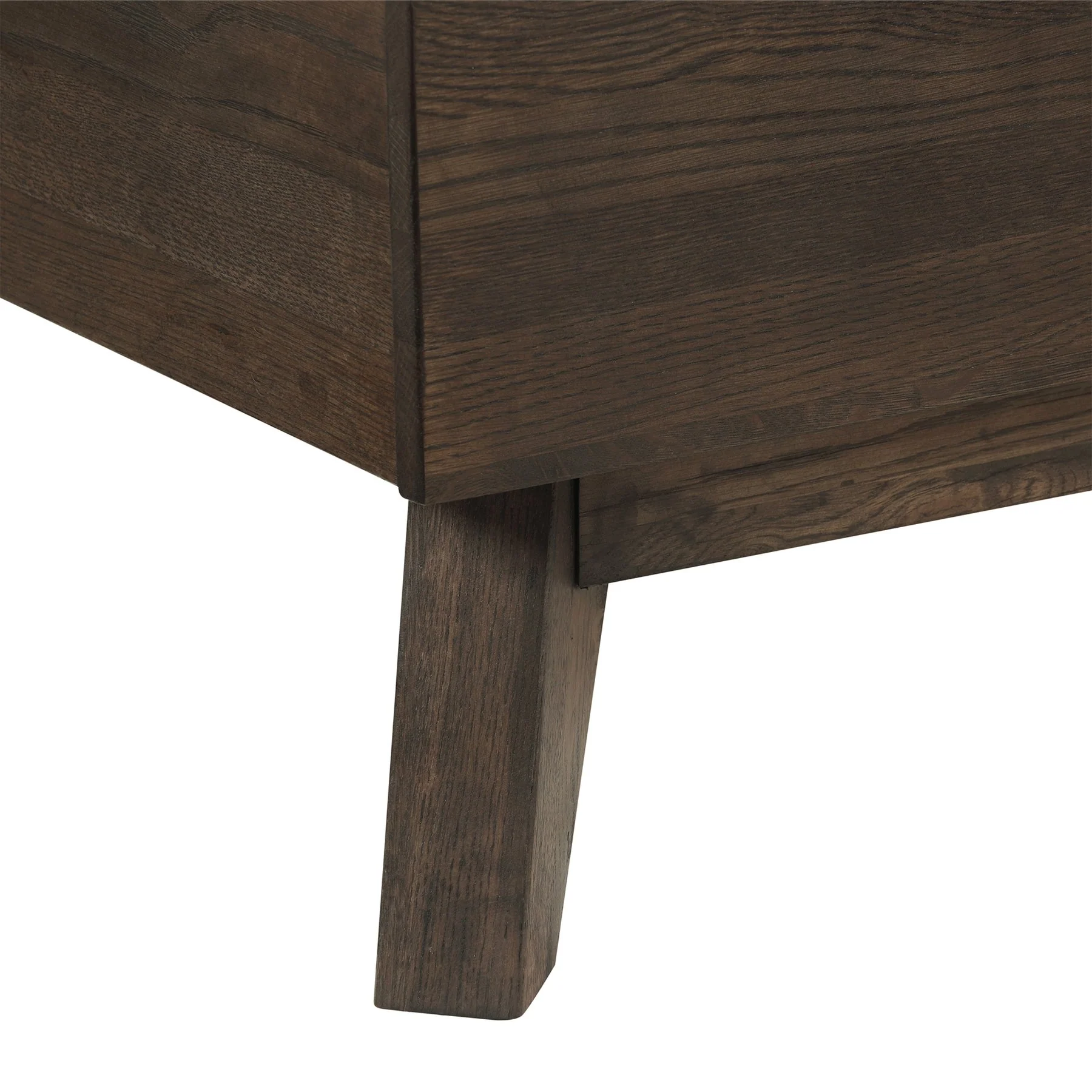 Astoria Queen Platform Bed Frame in Oak with Black Faux Leather - Image 5