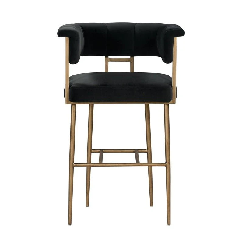 Astrid Grey Velvet Bar Stool - Image 3