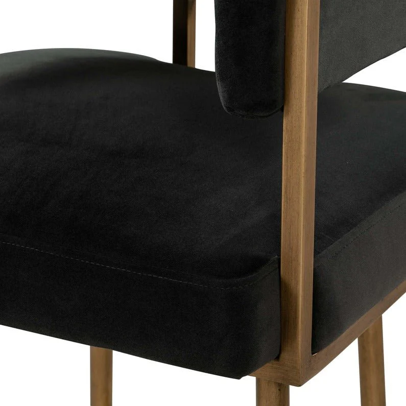 Astrid Grey Velvet Bar Stool - Image 6