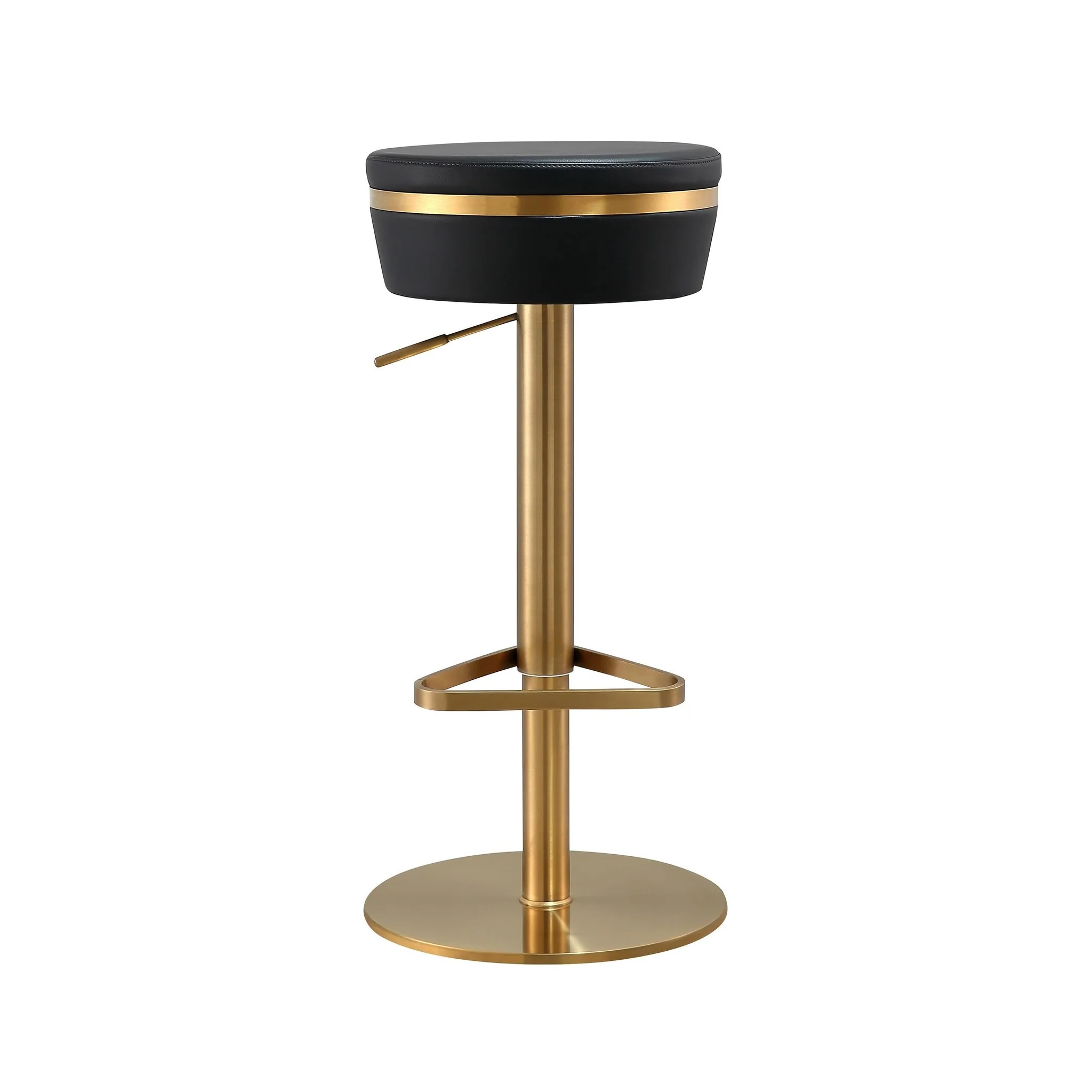 Astro Black Performance Vegan Leather and Gold Adjustable Stool - Image 3