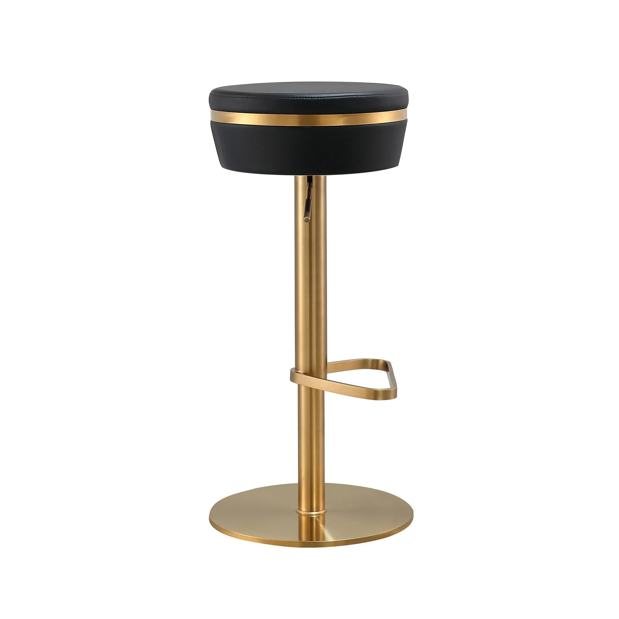 Astro Black Performance Vegan Leather and Gold Adjustable Stool - Image 5