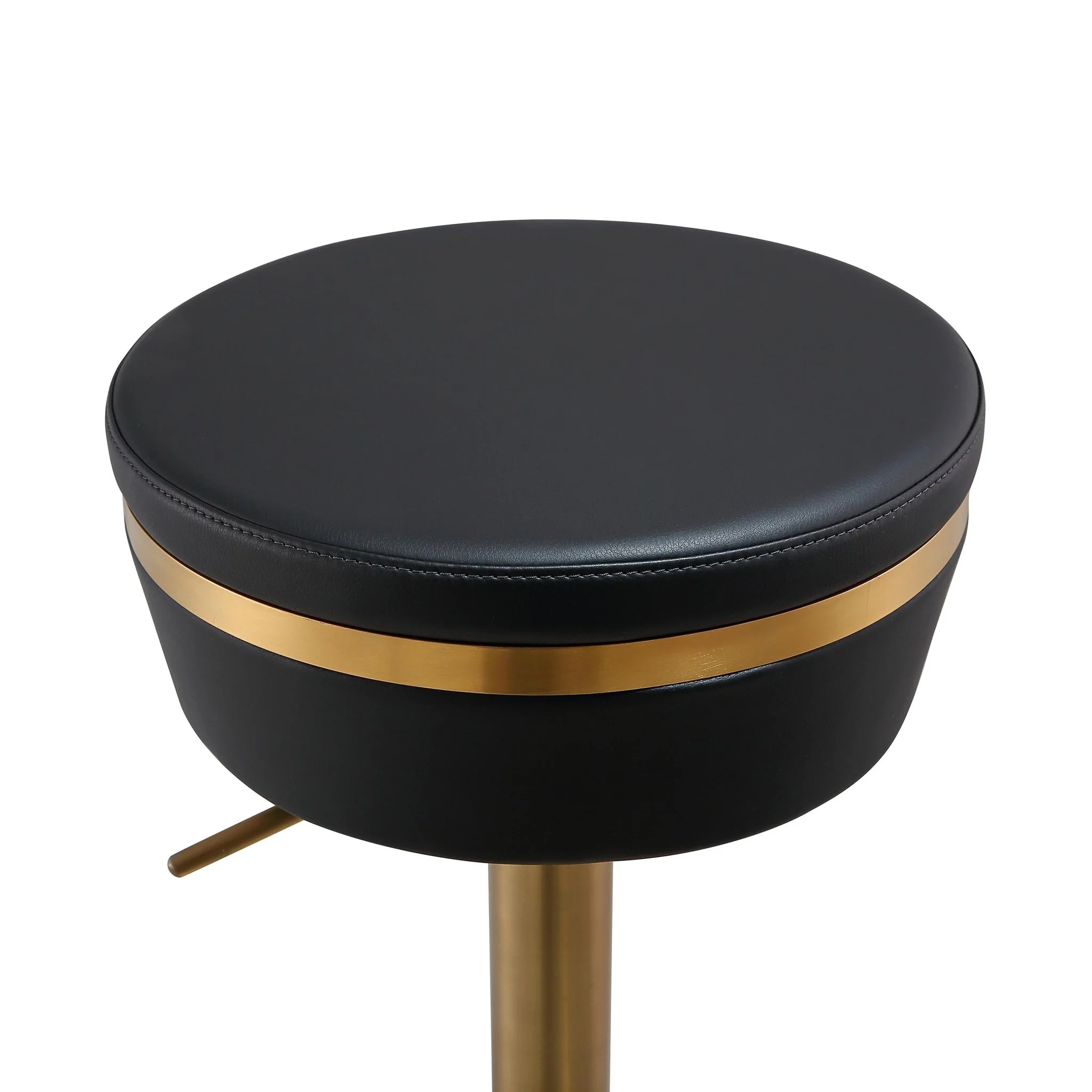Astro Black Performance Vegan Leather and Gold Adjustable Stool - Image 6