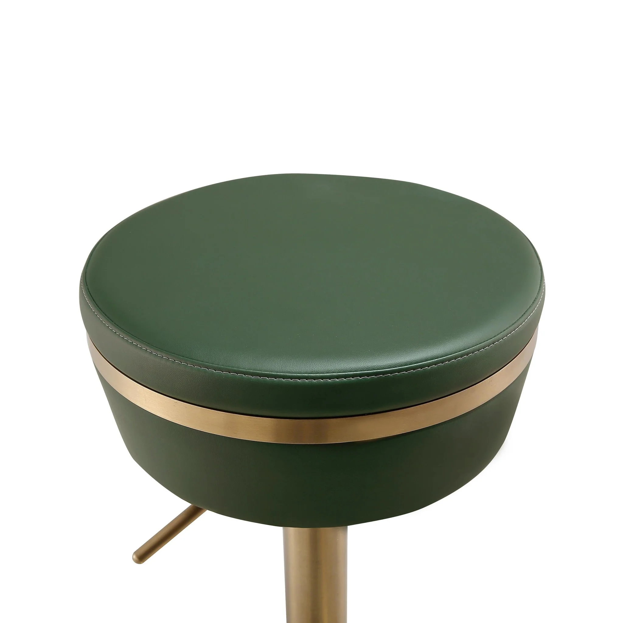 Astro Malachite Green Performance Vegan Leather and Gold  Adjustable Stool - Image 6