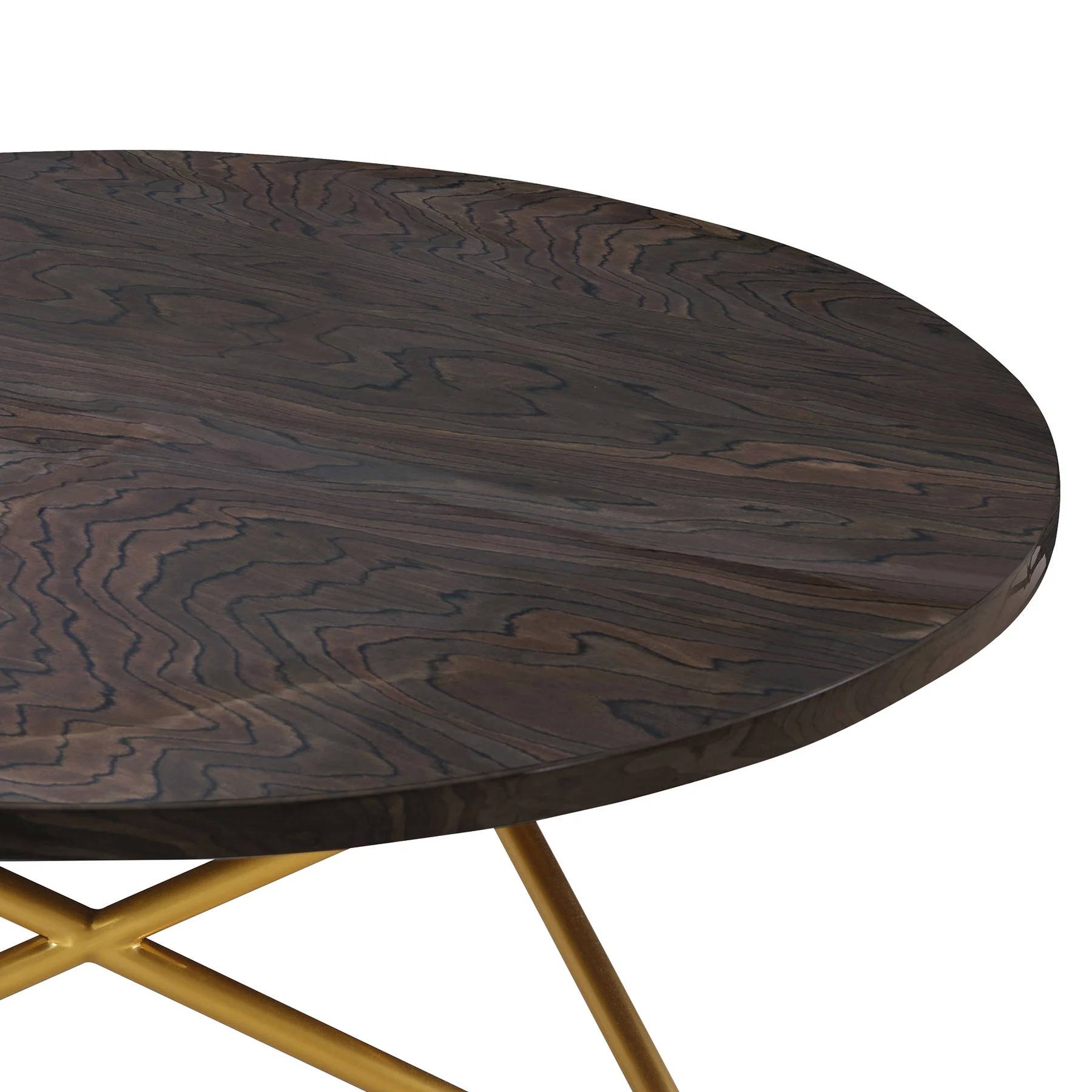 Atala Brown Veneer Coffee Table with Brushed Gold Legs - Image 3