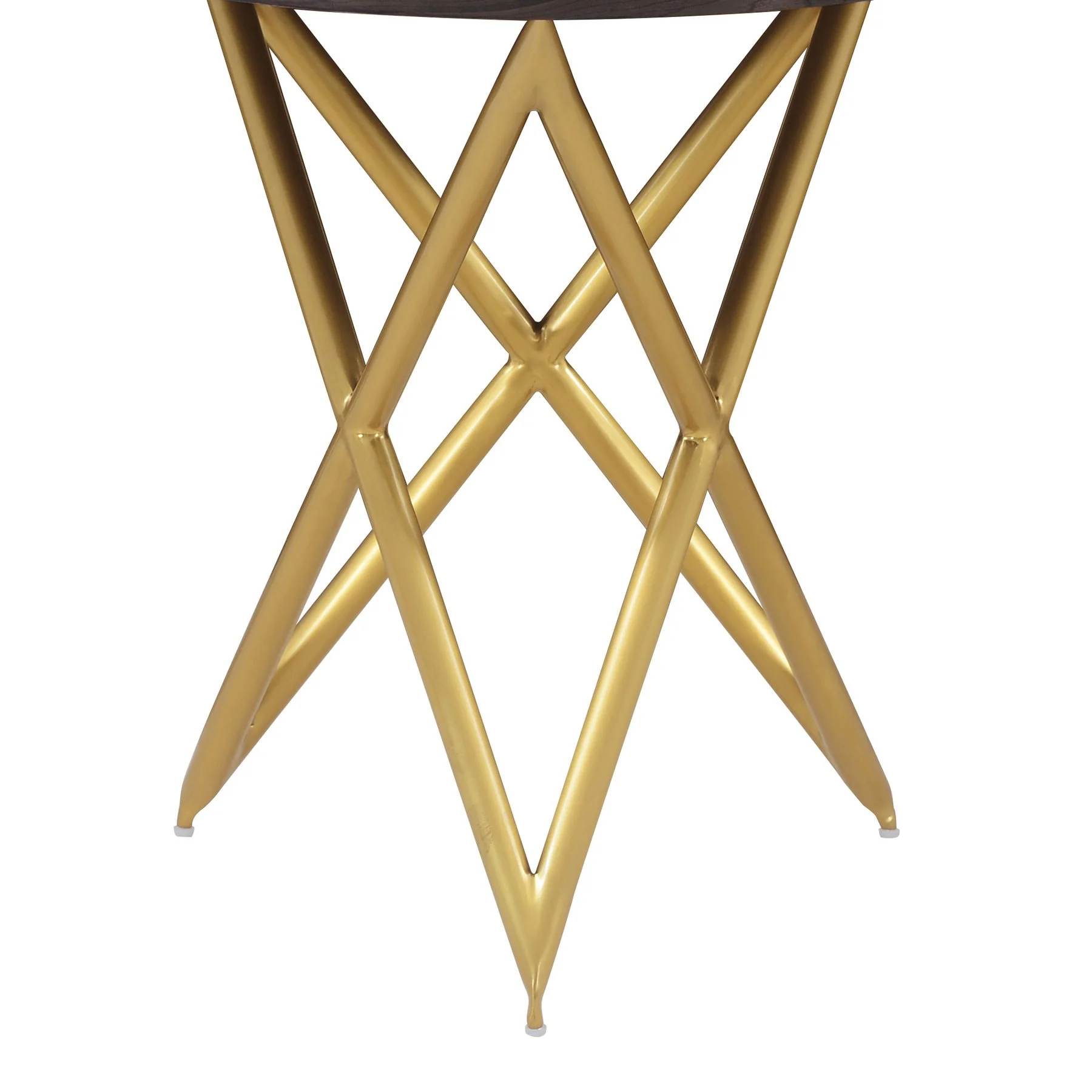 Atala Brown Veneer End Table with Brushed Gold Legs - Image 5