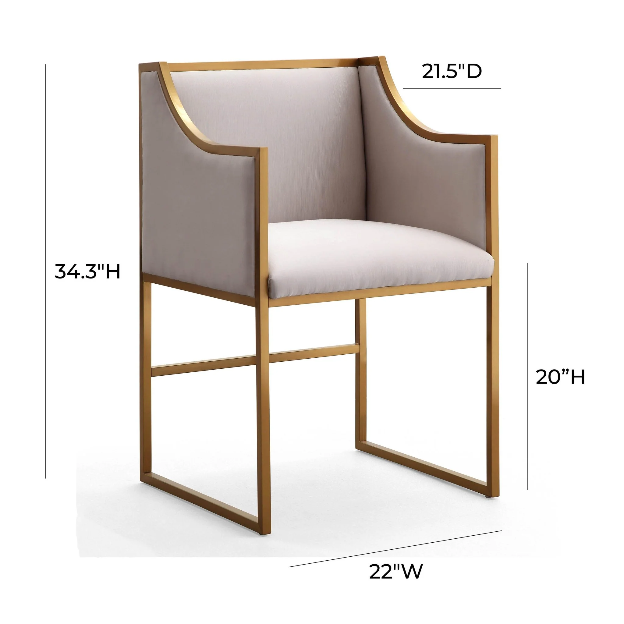 Atara Cream Velvet Gold Chair - Image 7