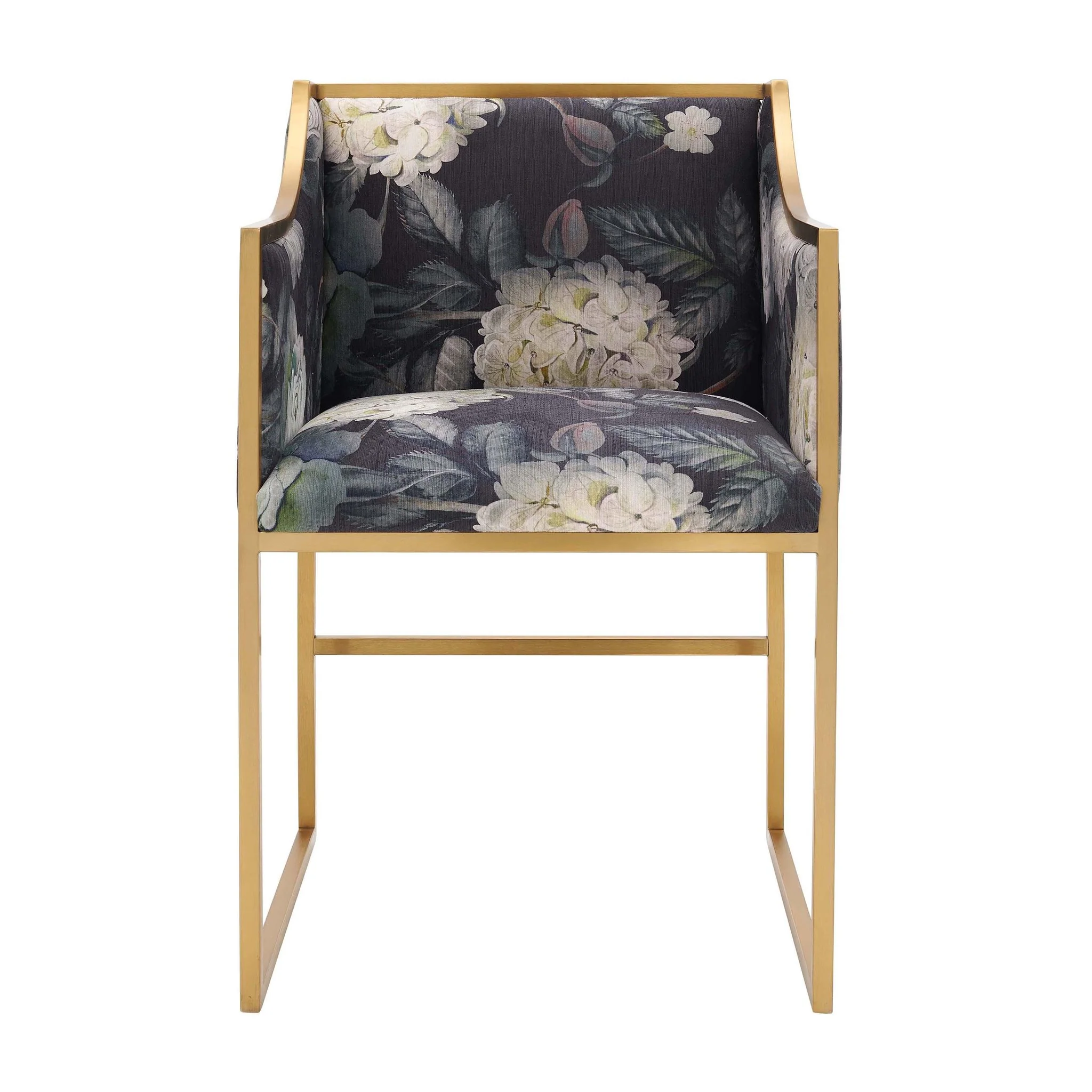 Atara Floral Velvet Gold Chair - Image 3