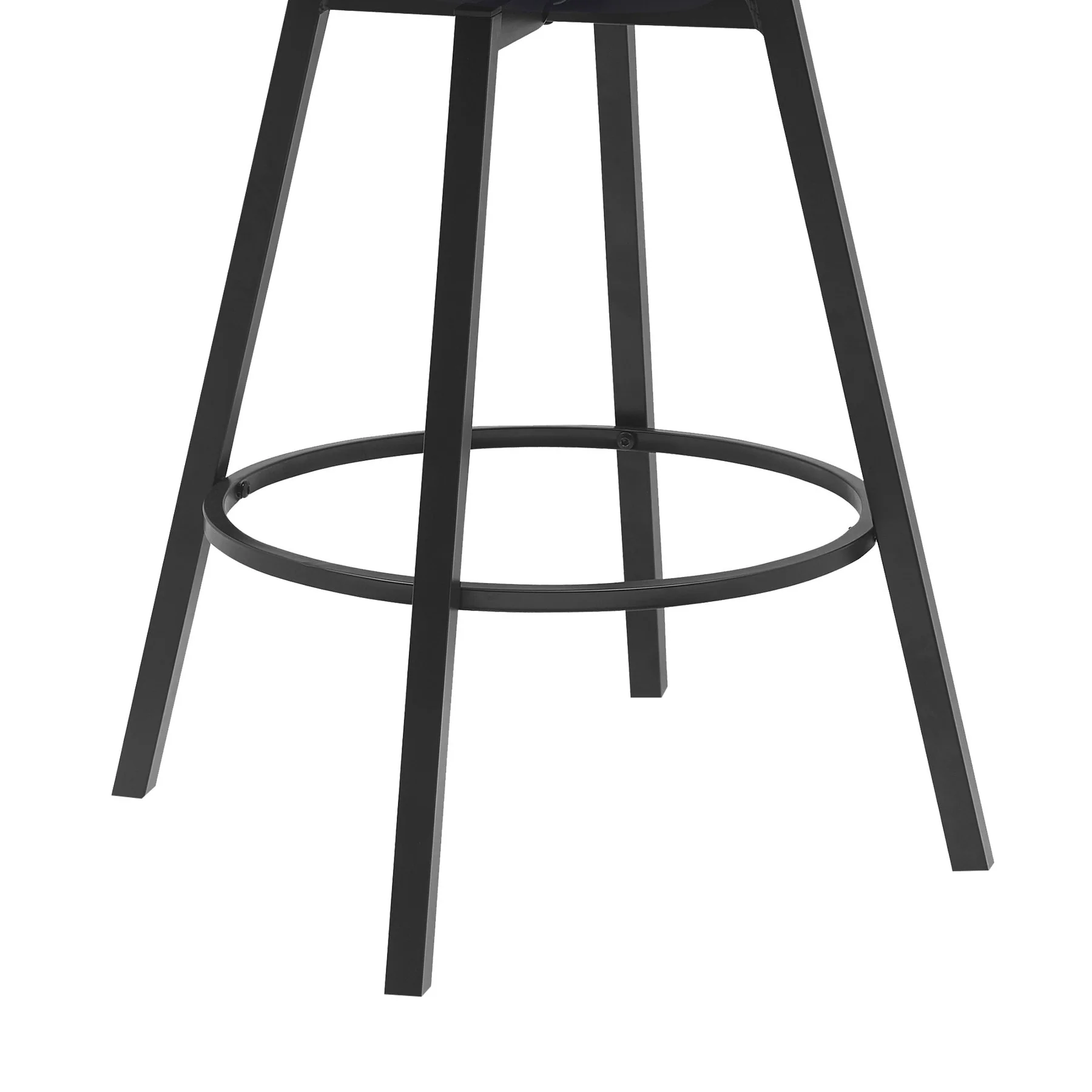 Athena 27" Swivel Black Wood Counter Stool in Light Gray Fabric with Black Metal - Image 6
