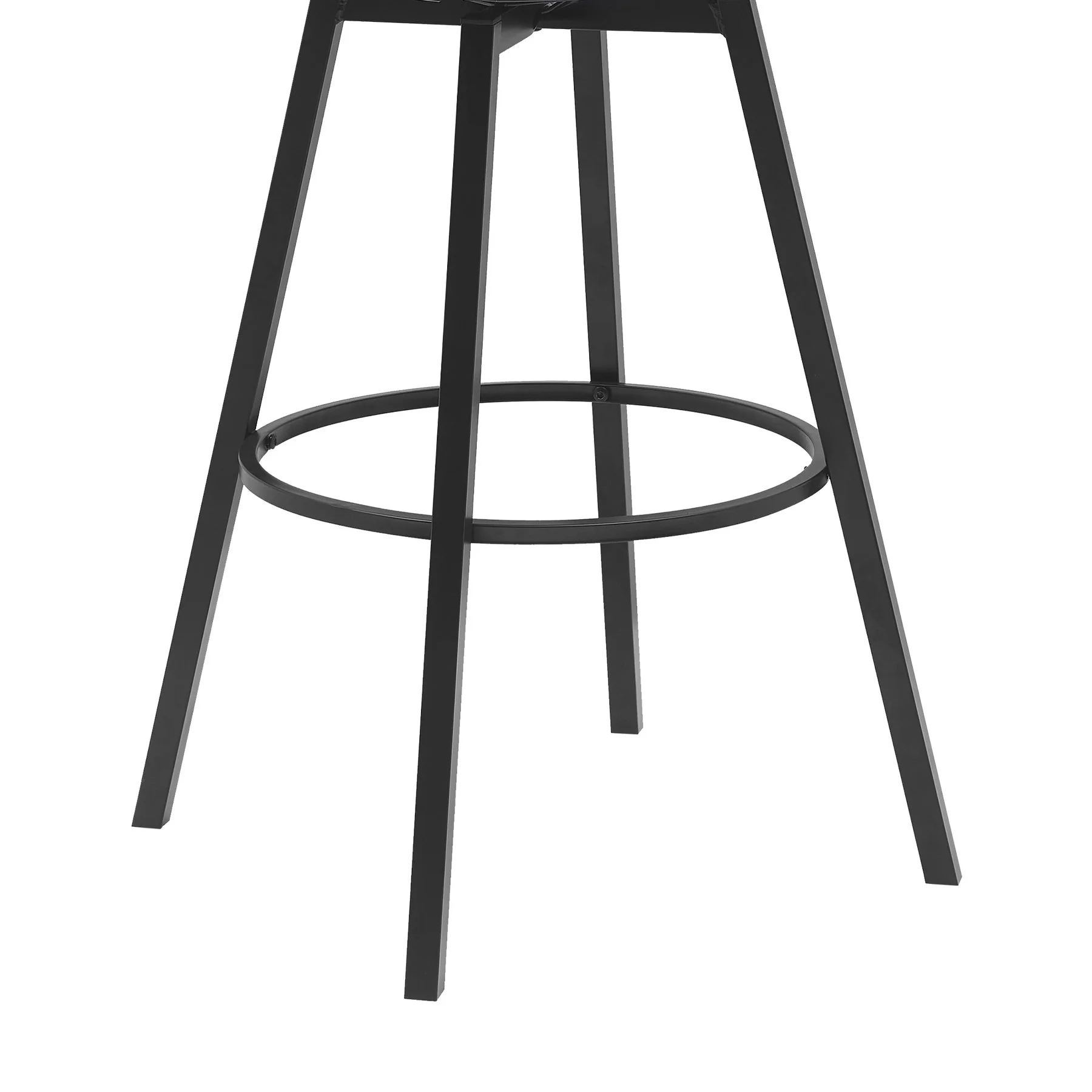 Athena 31" Swivel Black Wood Bar Stool in Blue Fabric with Black Metal - Image 6