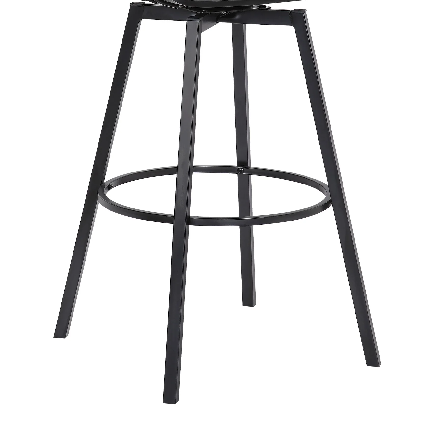 Athena 31" Swivel Black Wood Bar Stool in Gray Faux Leather with Black Metal - Image 8
