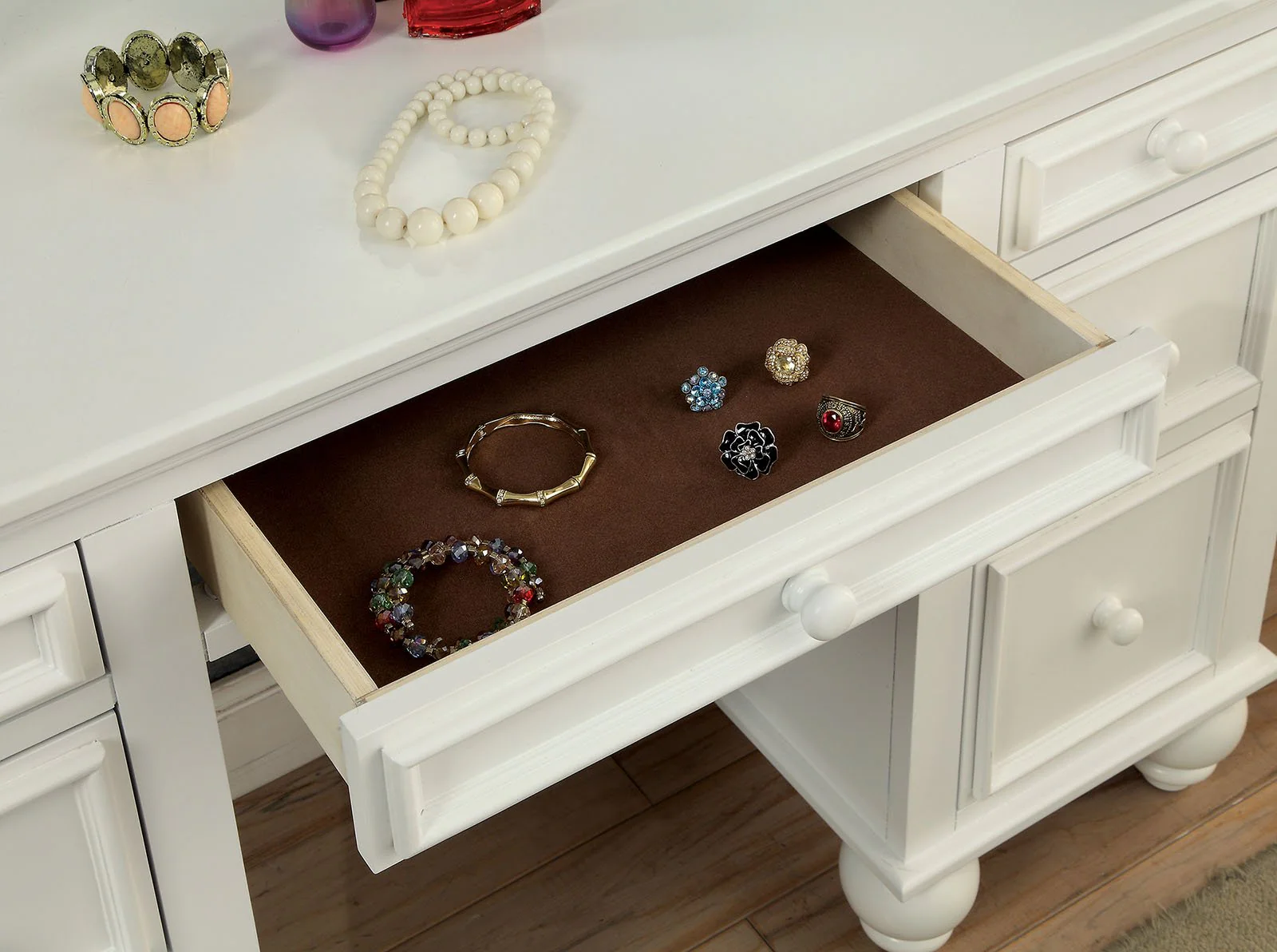 Athy Vanity w/ Stool, White - Image 2