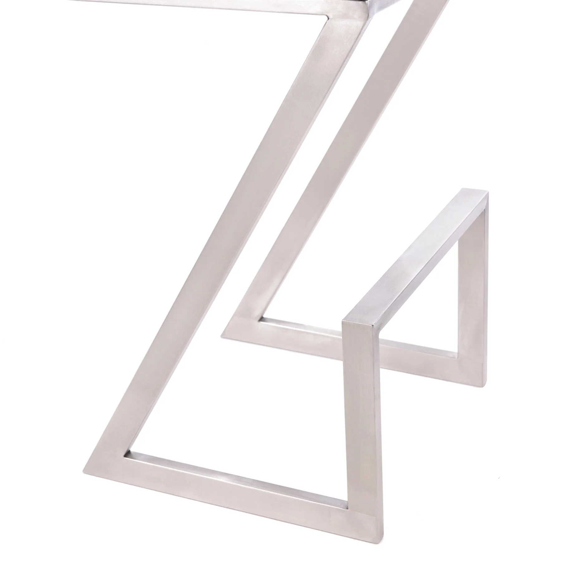 Atlantis 26" Counter Height Backless Black Faux Leather and Brushed Stainless Steel Bar Stool - Image 4