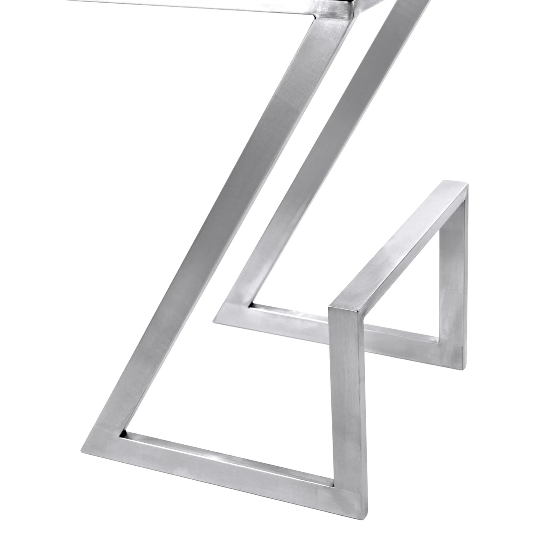 Atlantis 26" Counter Height Backless Gray Faux Leather and Brushed Stainless Steel Bar Stool - Image 4