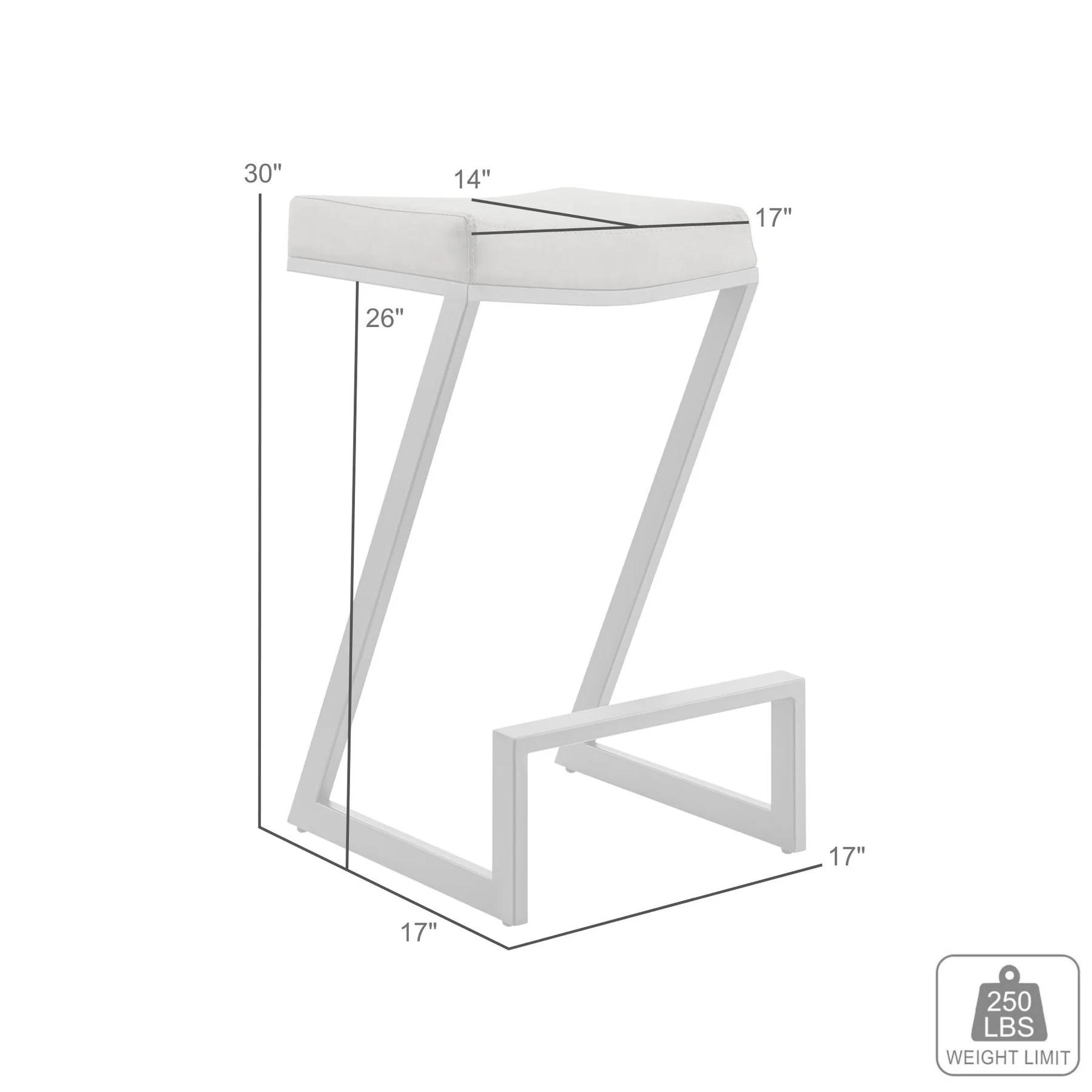 Atlantis 30" Backless Bar Stool with Matte Black Iron and Vintage Gray Faux Leather - Image 9