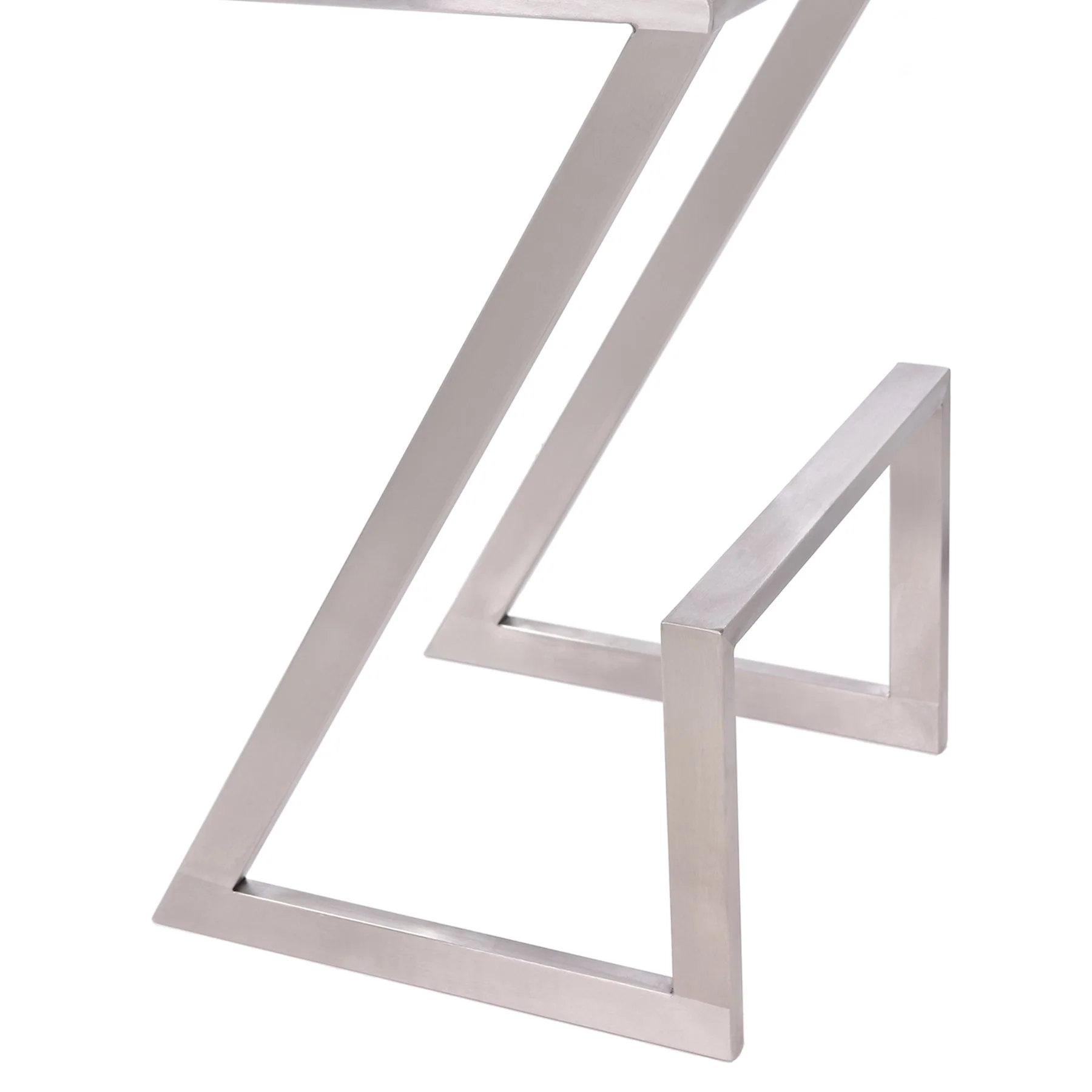 Atlantis 30" Bar Height Backless White Faux Leather and Brushed Stainless Steel Bar Stool - Image 4