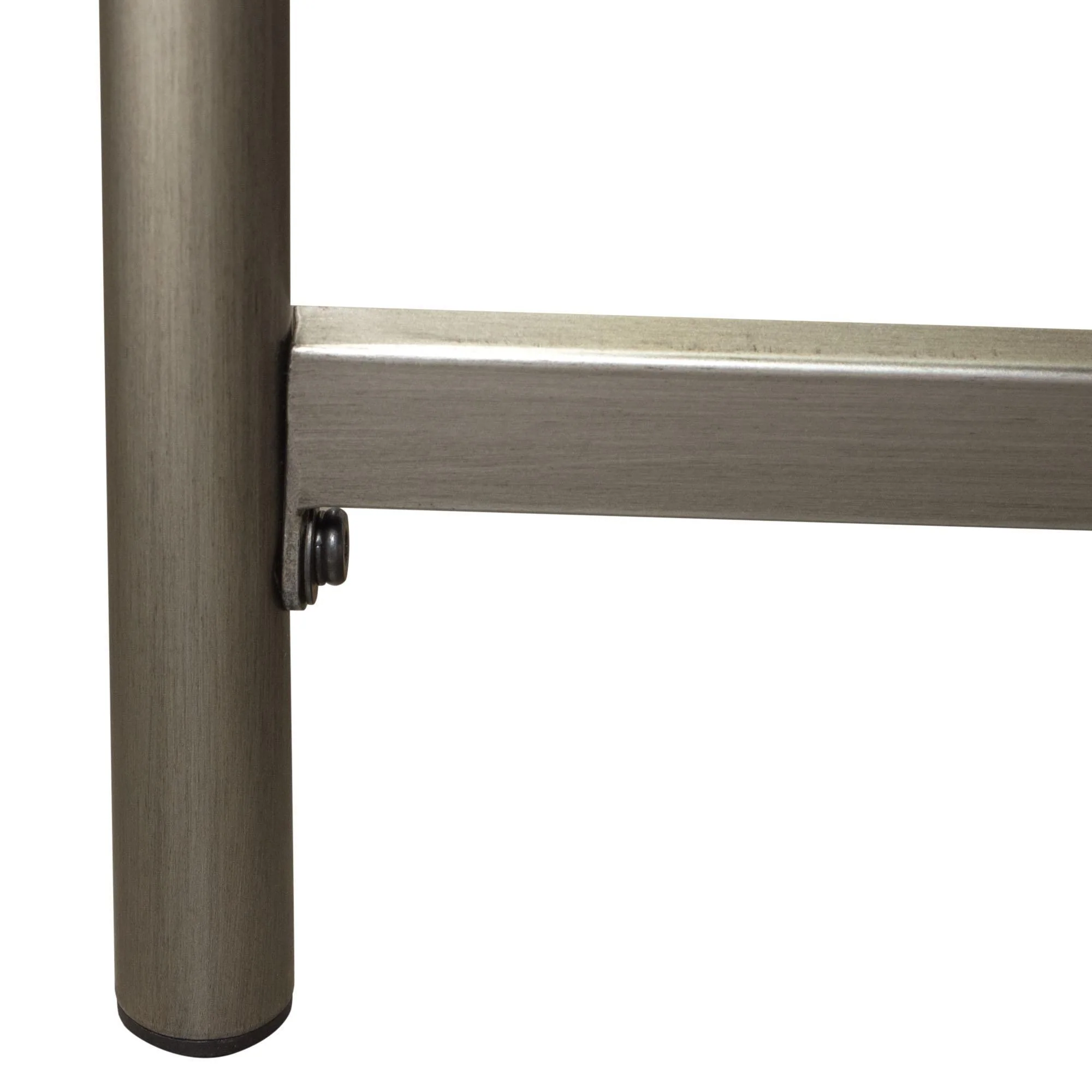 Atwood 40" Round Cocktail Table w/ Grey Oak Veneer Top & Brushed Silver Metal Base by Diamond Sofa - Image 7
