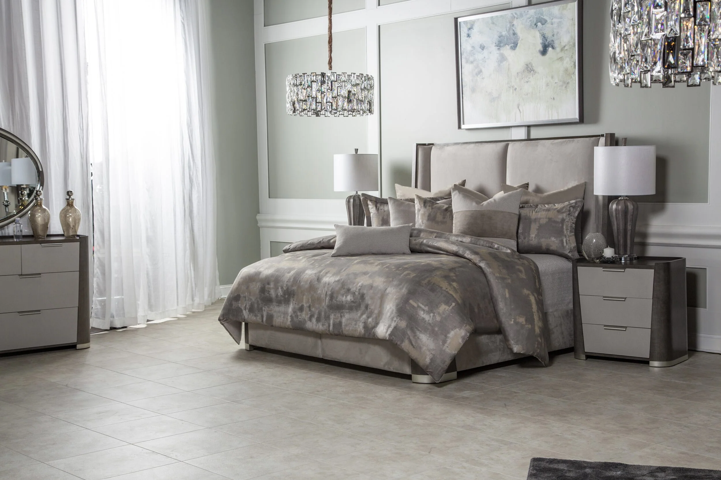 Aubrey 9-Piece Queen Comforter Set - Patina - Image 2