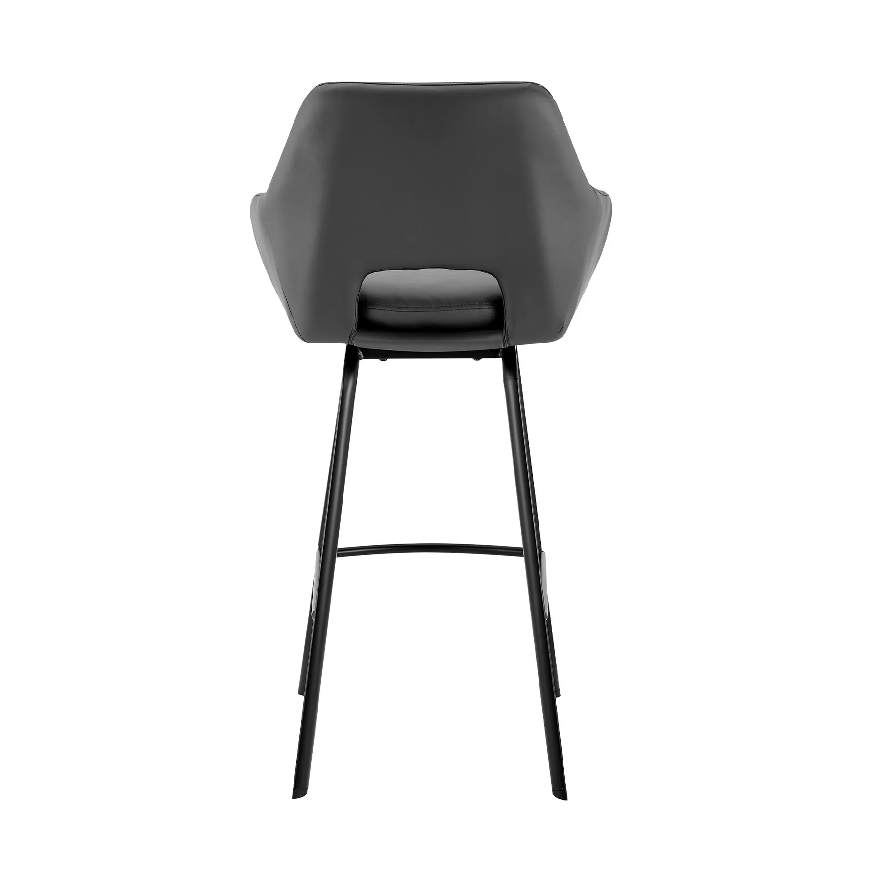 Aura Gray Faux Leather and Black Metal Swivel 30" Bar Stool - Image 5