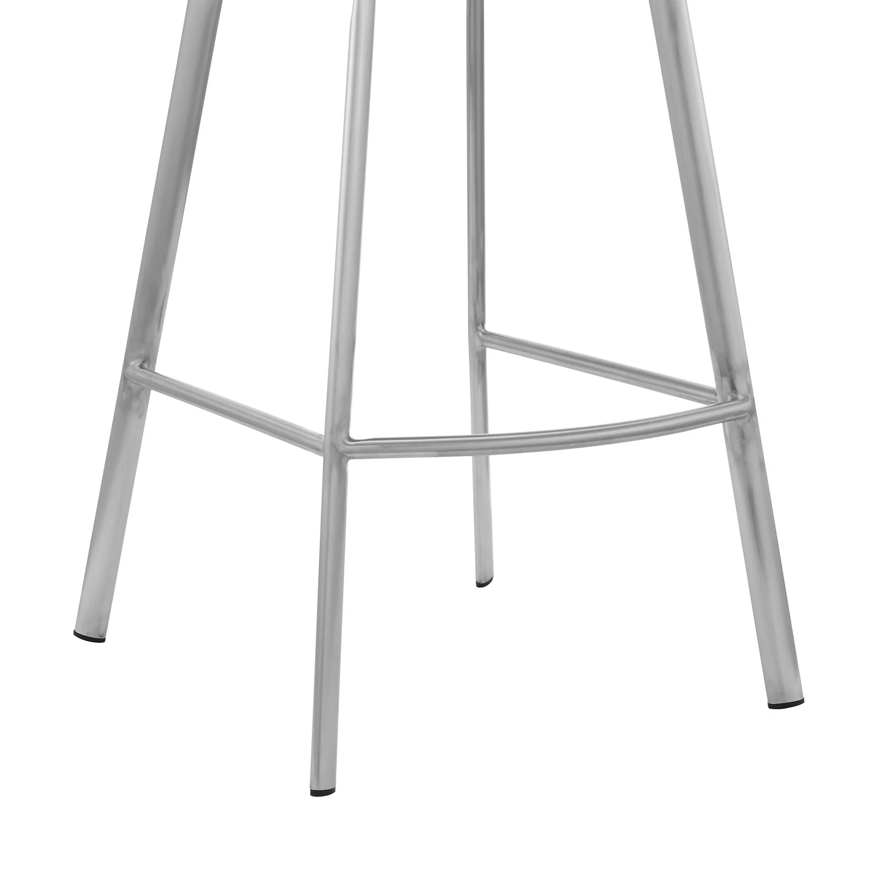 Aura White Faux Leather and Brushed Stainless Steel Swivel 26" Counter Stool - Image 8