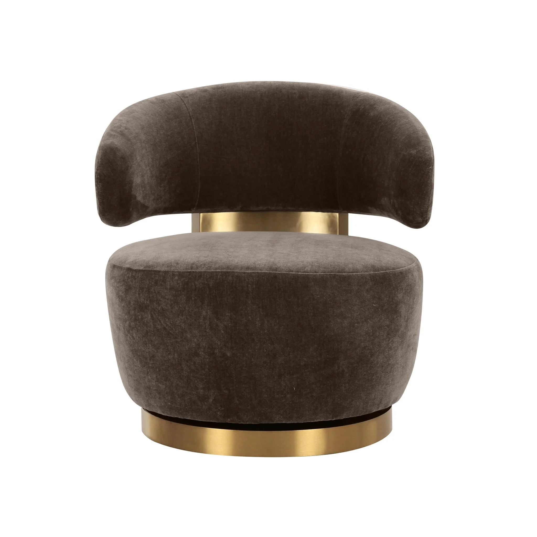 Austin Chocolate Brown Recycled Fabric Swivel Chair - Image 2