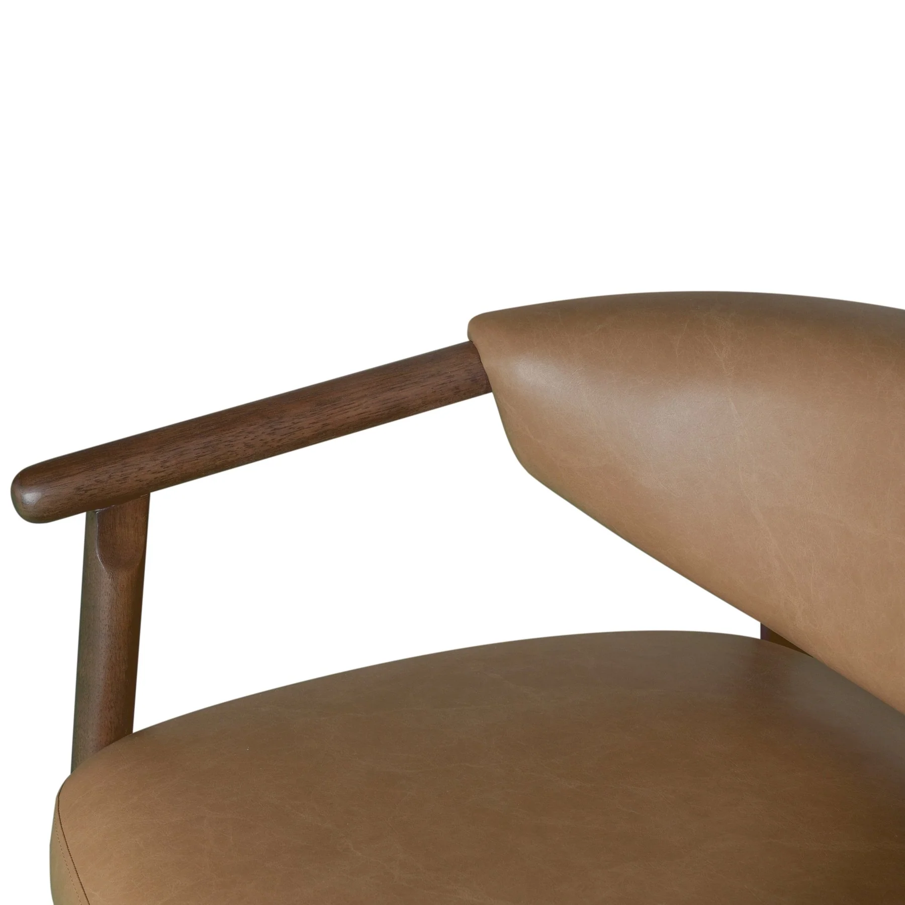 Autumn Accent Chair in Bistre Brown Faux Leather with Dark Chestnut Brown Finish - Image 6