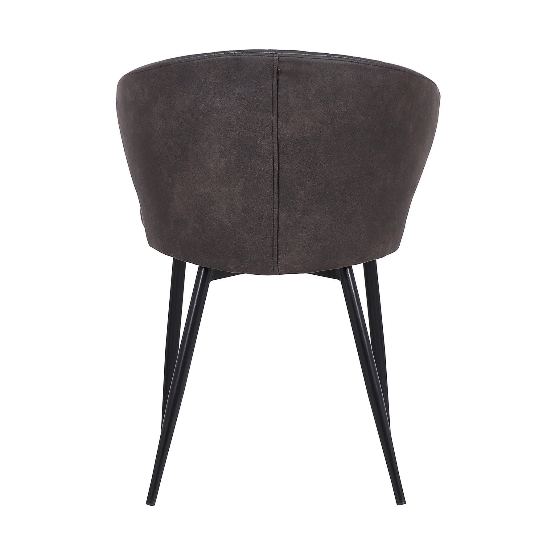 Ava Contemporary Dining Chair in Black Powder Coated Finish and Gray Faux Leather - Image 5