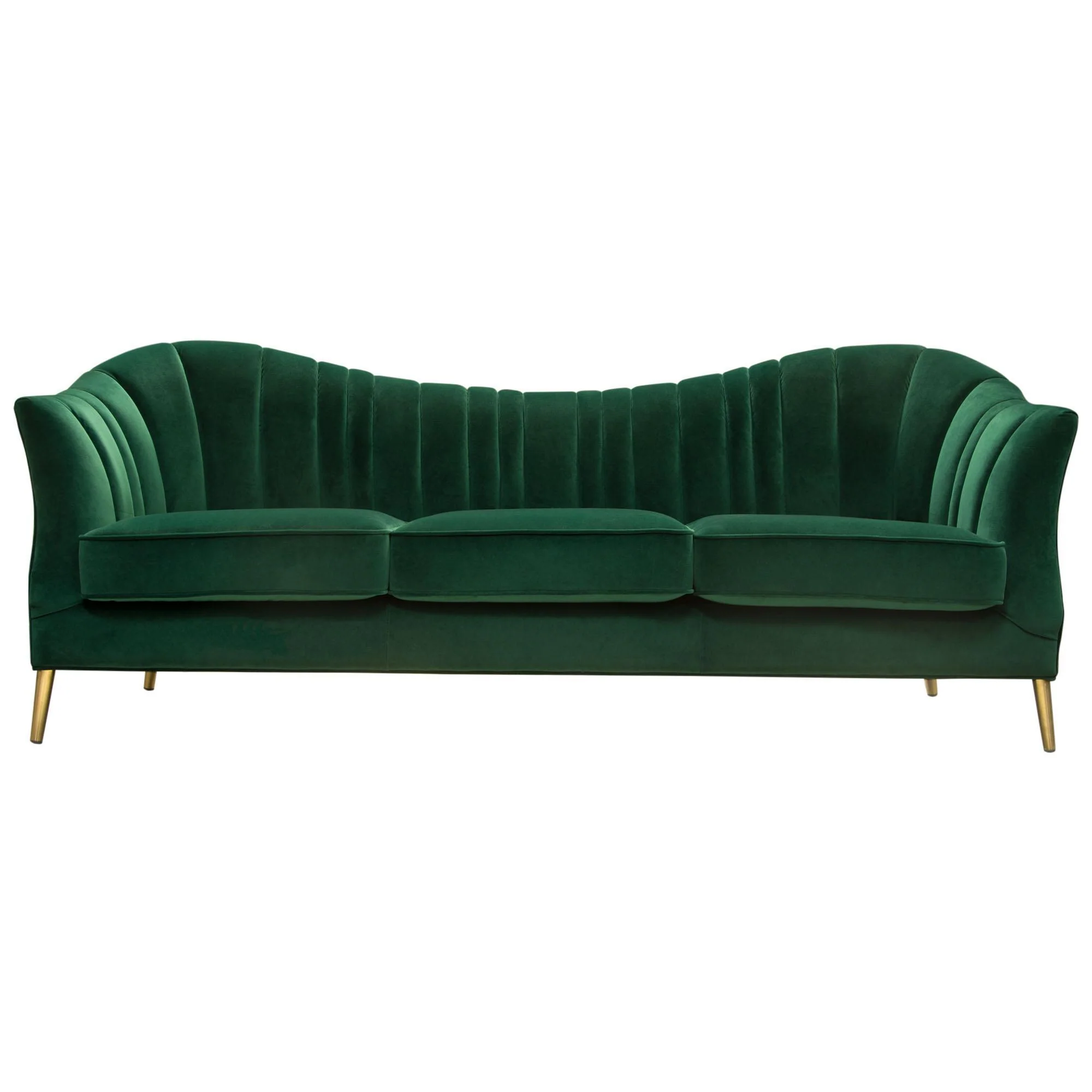 Ava Sofa in Emerald Green Velvet w/ Gold Leg by Diamond Sofa - Image 2