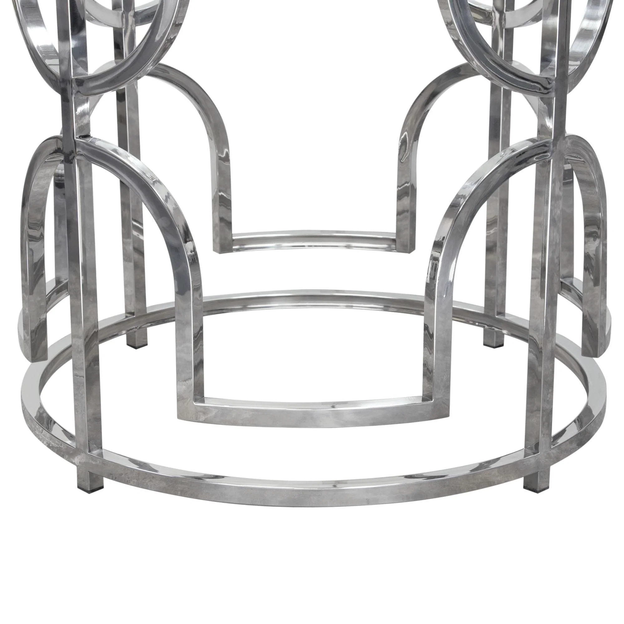 Avalon 54" Round Glass Top Dining Table with Round Stainless Steel Base by Diamond Sofa - Image 3