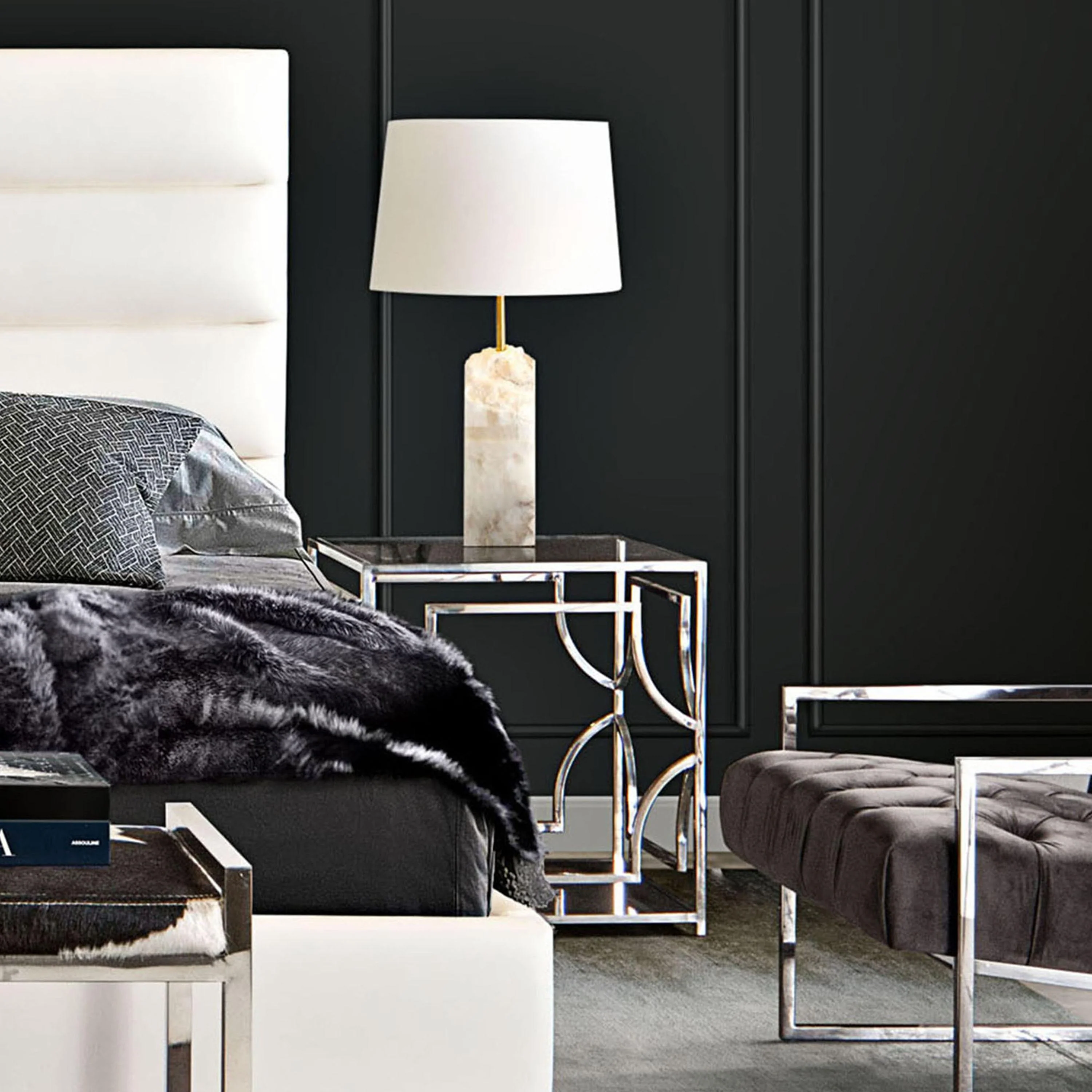 Avalon End Table with Clear Glass Top, Mirrored Shelf & Stainless Steel Frame by Diamond Sofa - Image 7