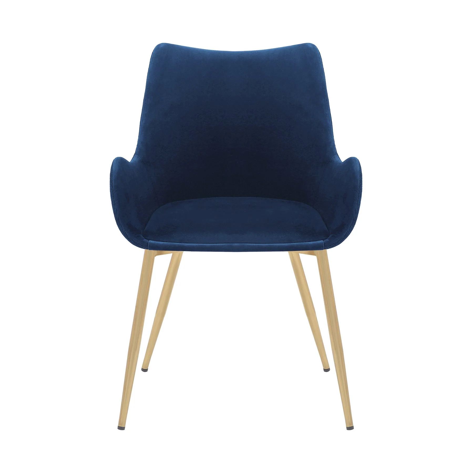 Avery Blue Fabric Dining Room Chair with Gold Legs - Image 2