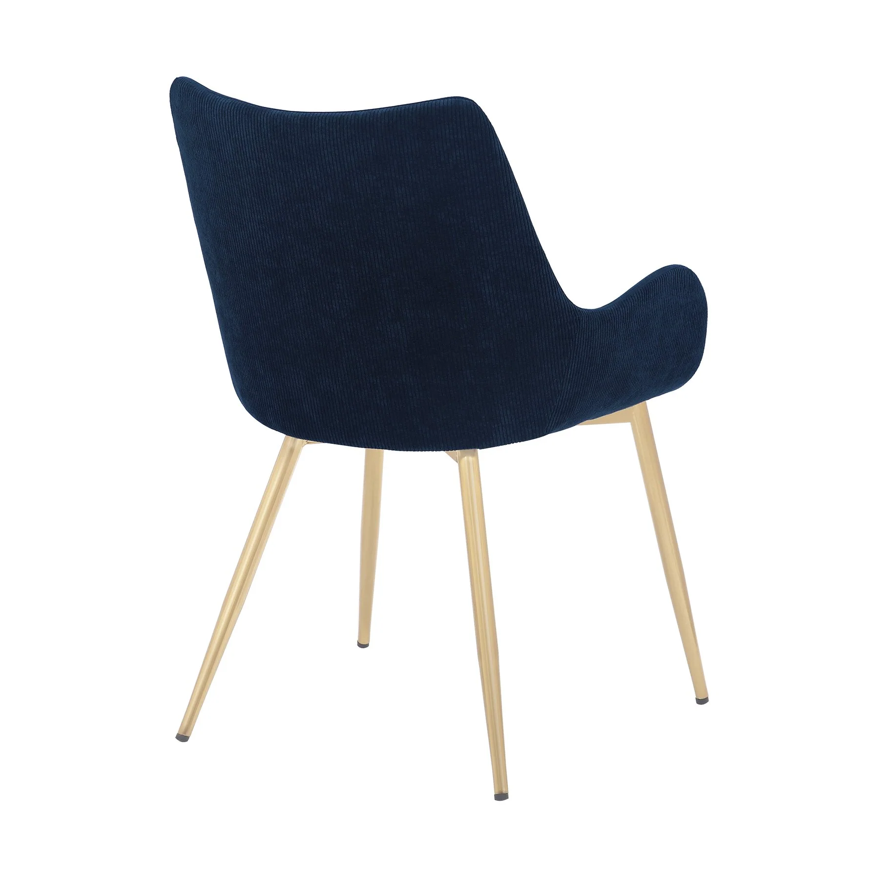 Avery Blue Fabric Dining Room Chair with Gold Legs - Image 4