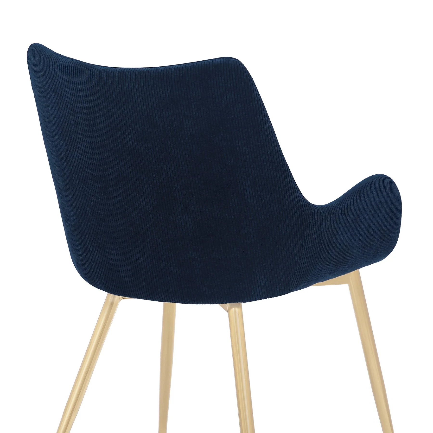Avery Blue Fabric Dining Room Chair with Gold Legs - Image 7