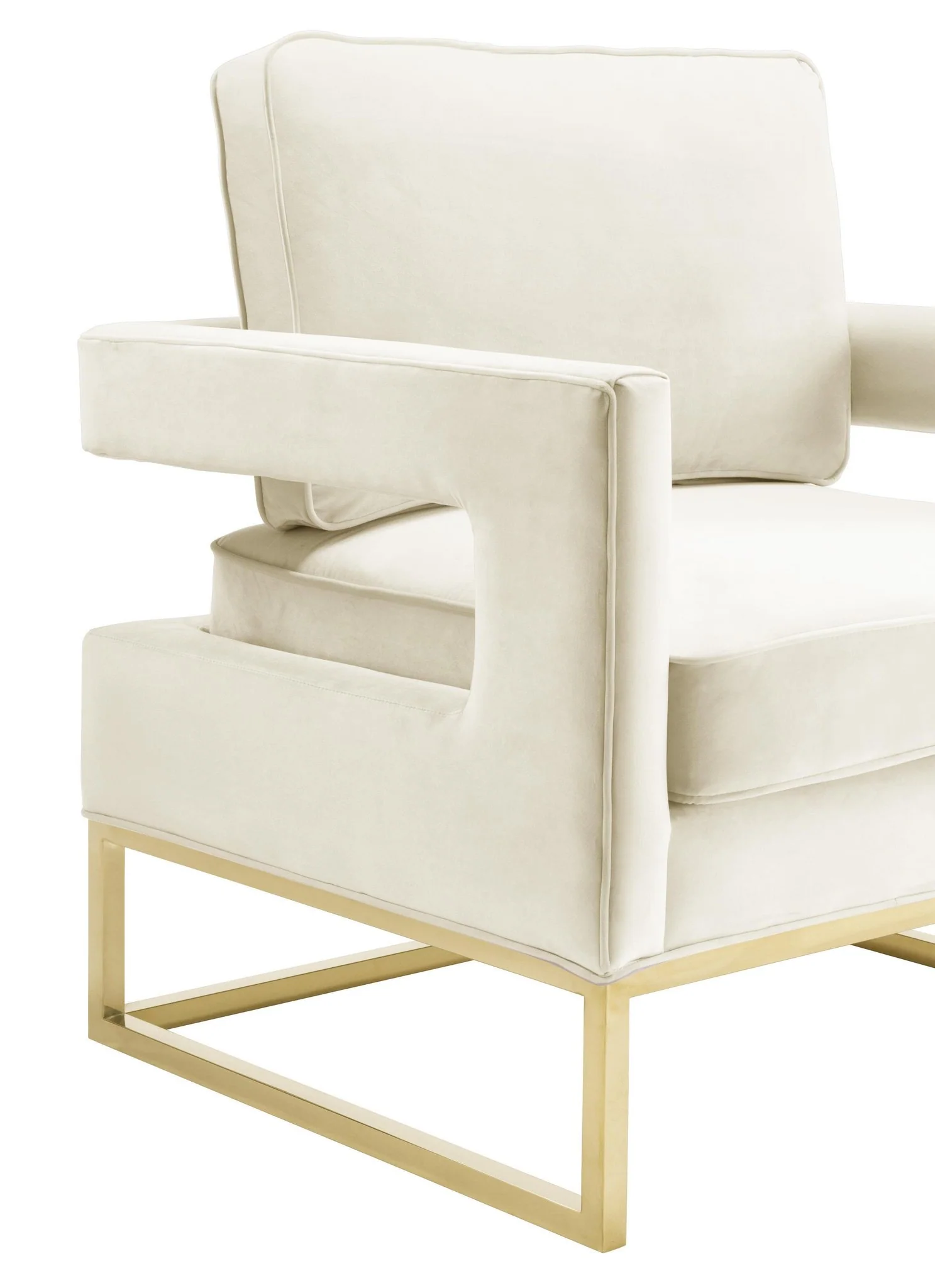 Avery Cream Velvet Chair - Image 4