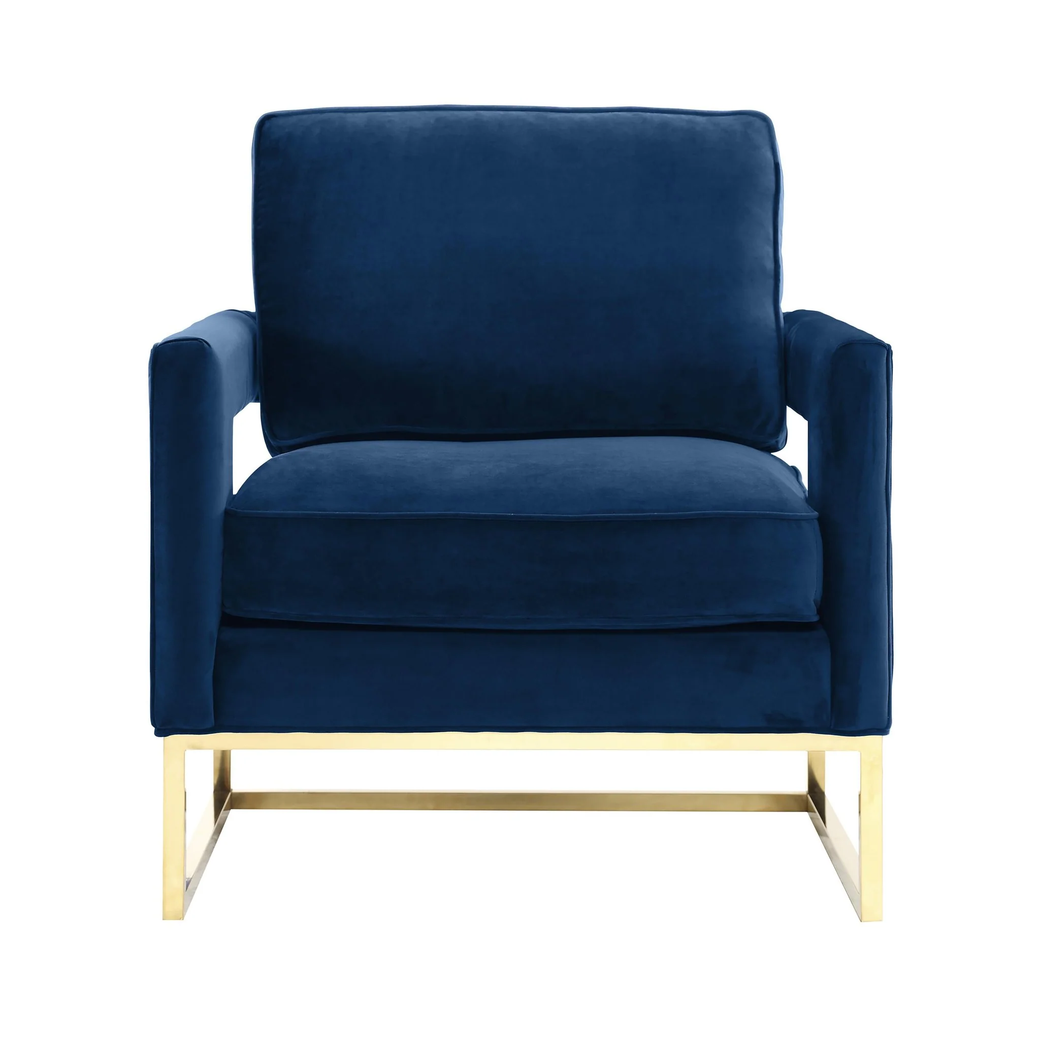 Avery Navy Velvet Chair - Image 3