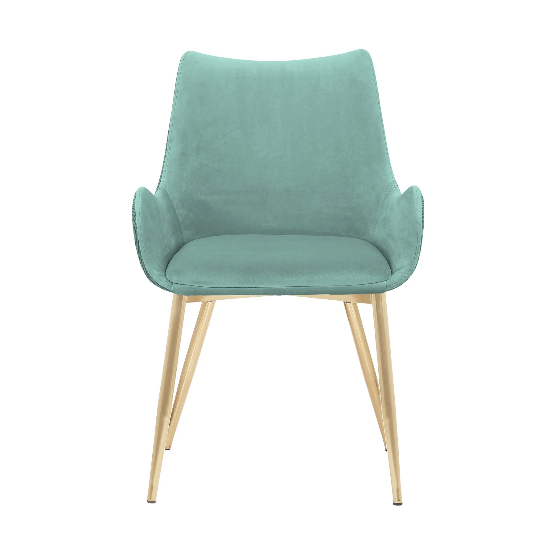 Avery Teal Fabric Dining Room Chair with Gold Legs - Image 2