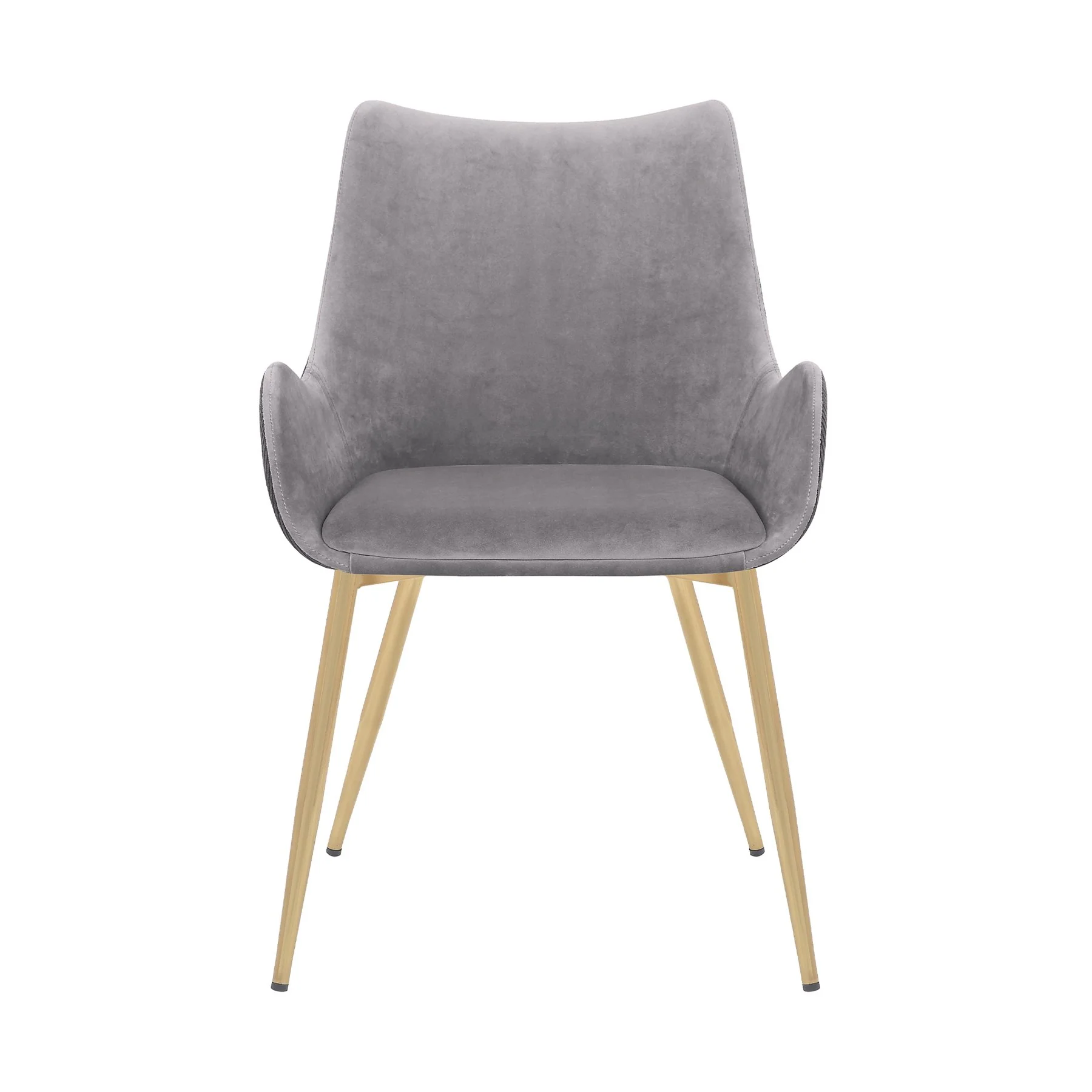 Avery Two Tone Gray Fabric Dining Room Chair with Gold Legs - Image 2