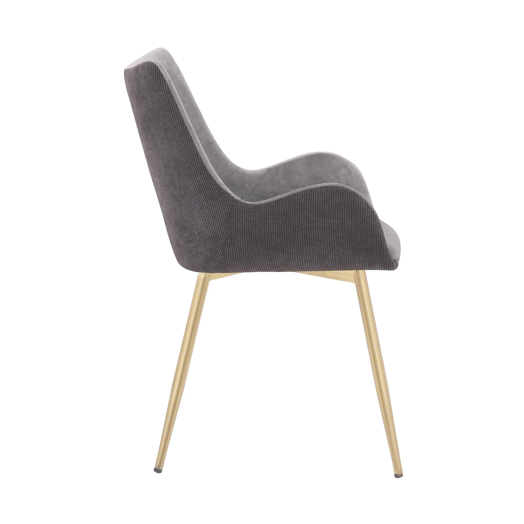 Avery Two Tone Gray Fabric Dining Room Chair with Gold Legs - Image 3