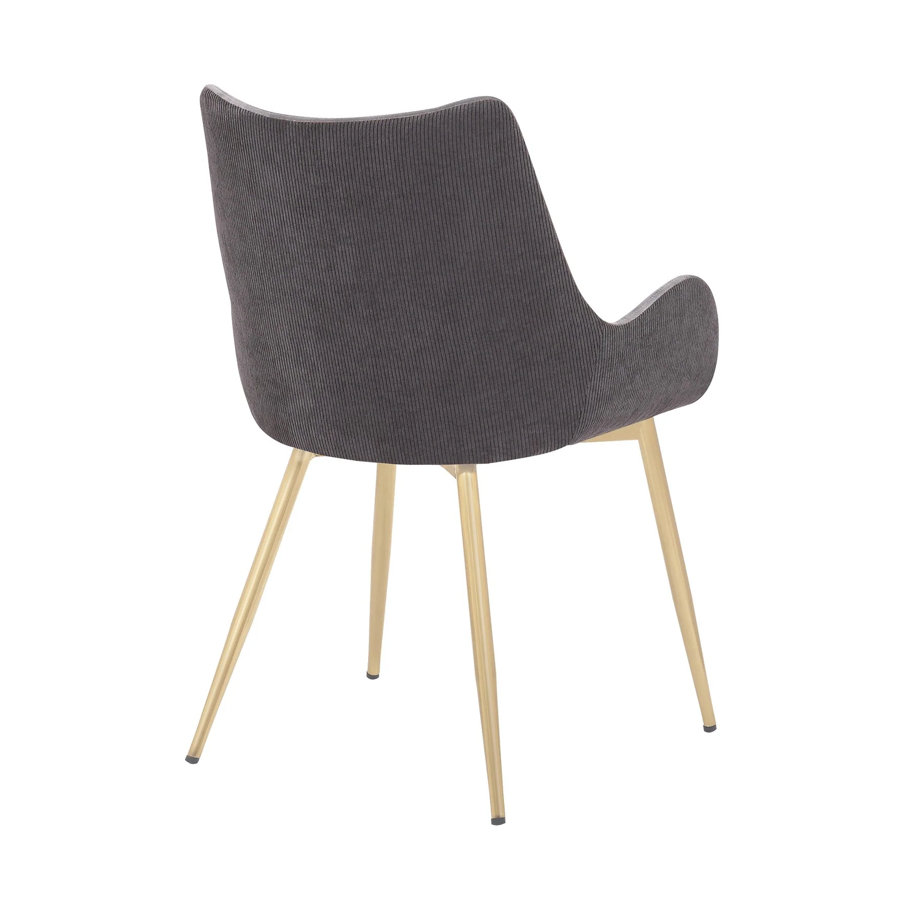 Avery Two Tone Gray Fabric Dining Room Chair with Gold Legs - Image 4