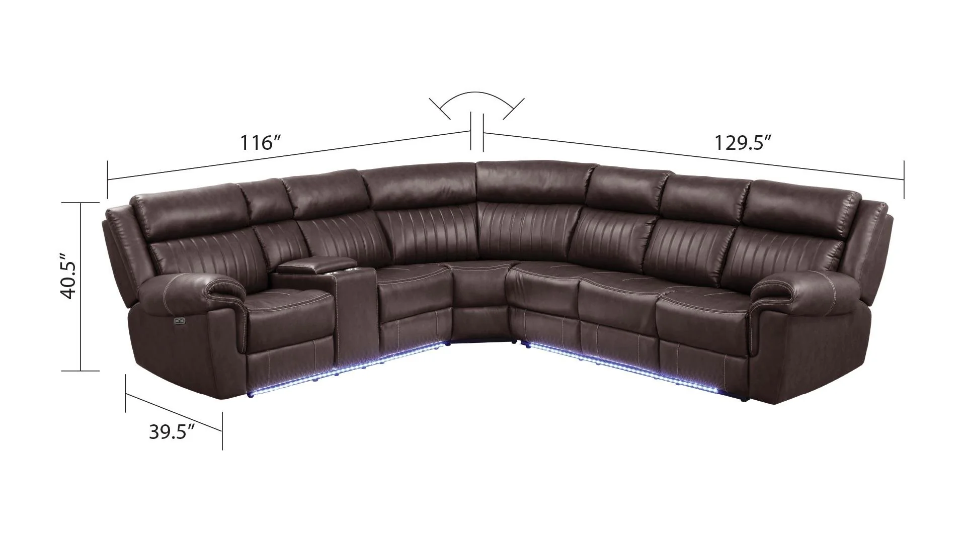 Aviator Sectional Brown - Image 2