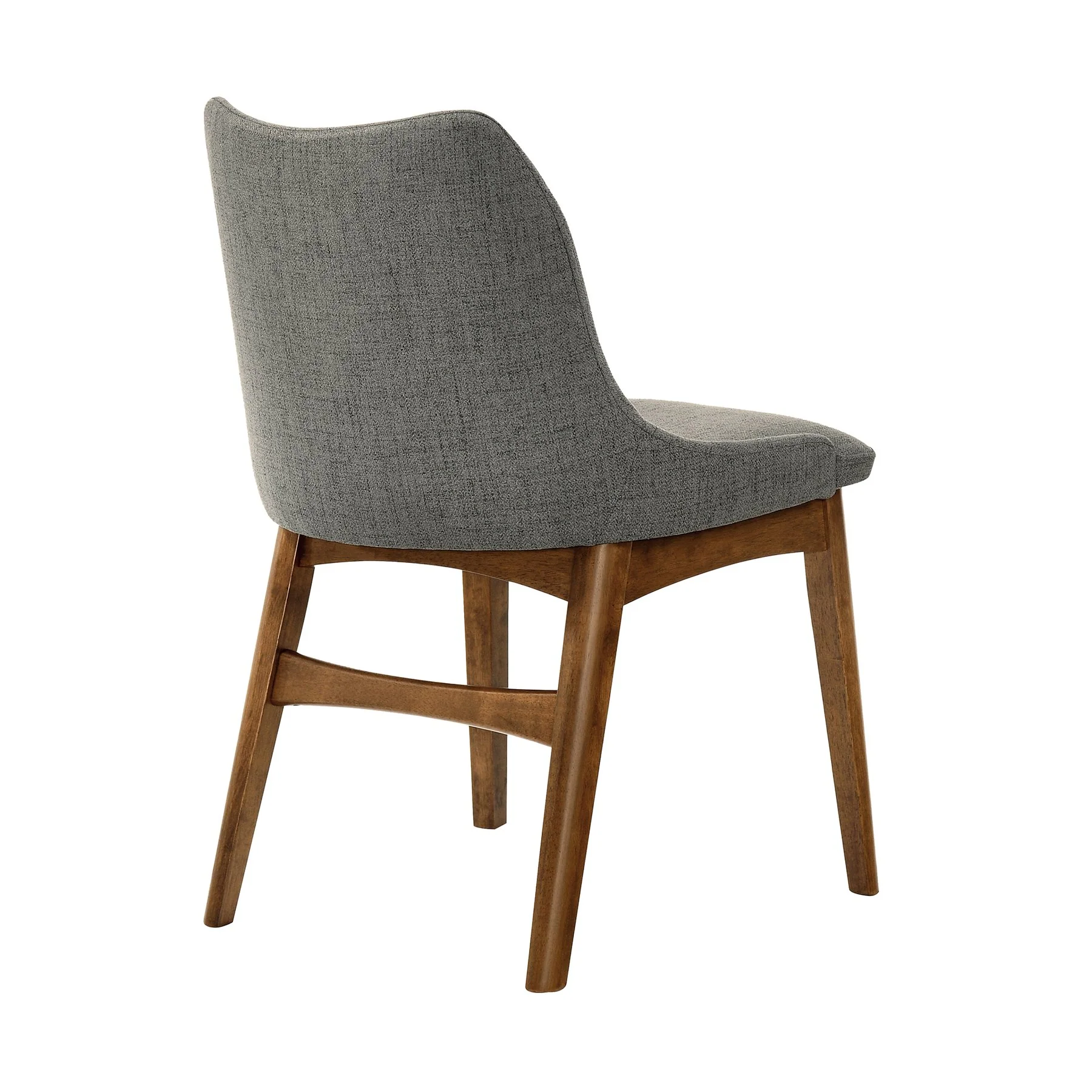 Azalea Charcoal Fabric and Walnut Wood Dining Side Chairs - Set of 2 - Image 4