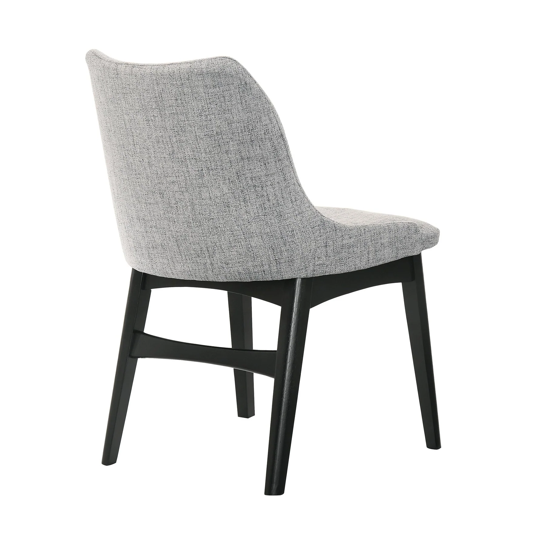 Azalea Gray Fabric and Black Wood Dining Side Chairs - Set of 2 - Image 4