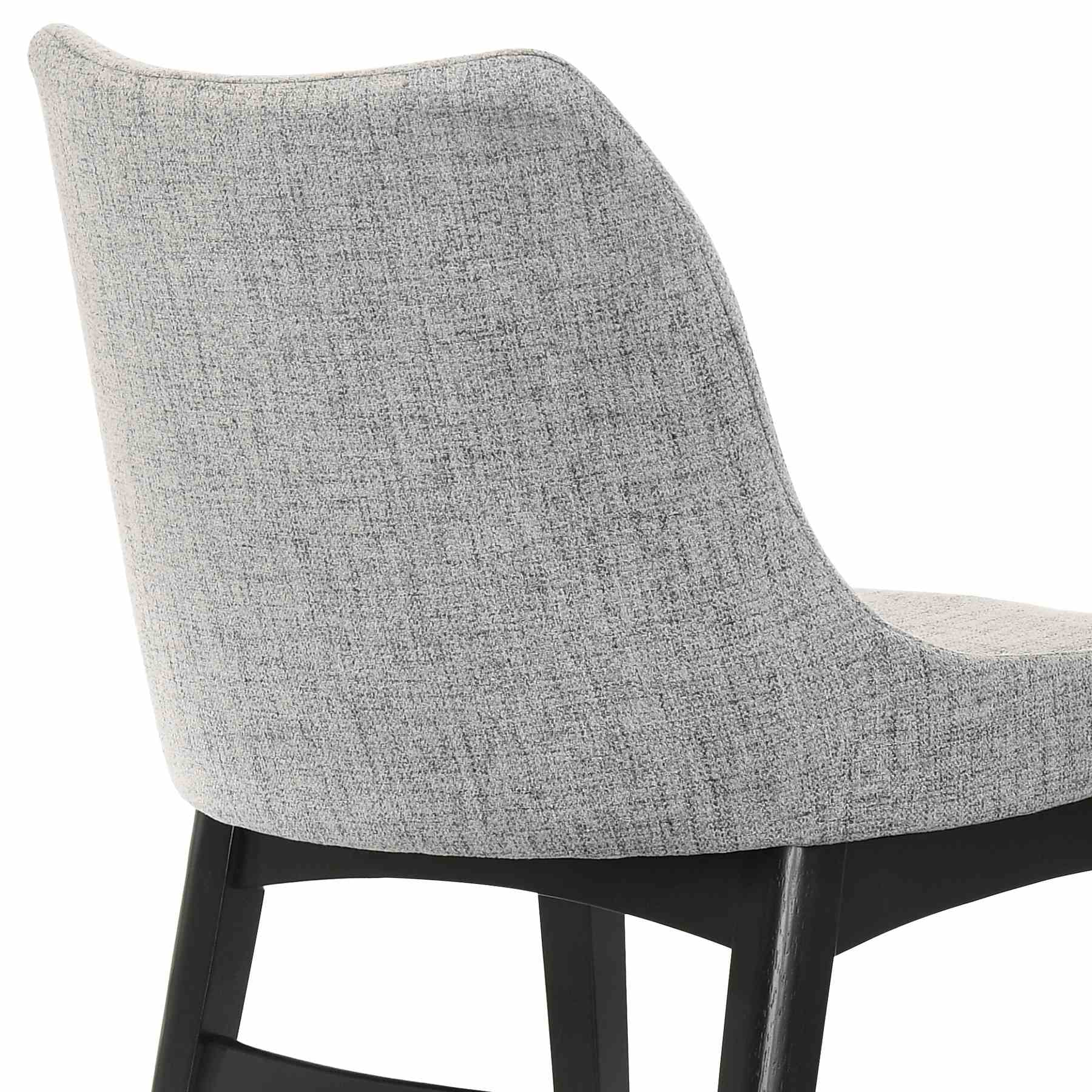 Azalea Gray Fabric and Black Wood Dining Side Chairs - Set of 2 - Image 6