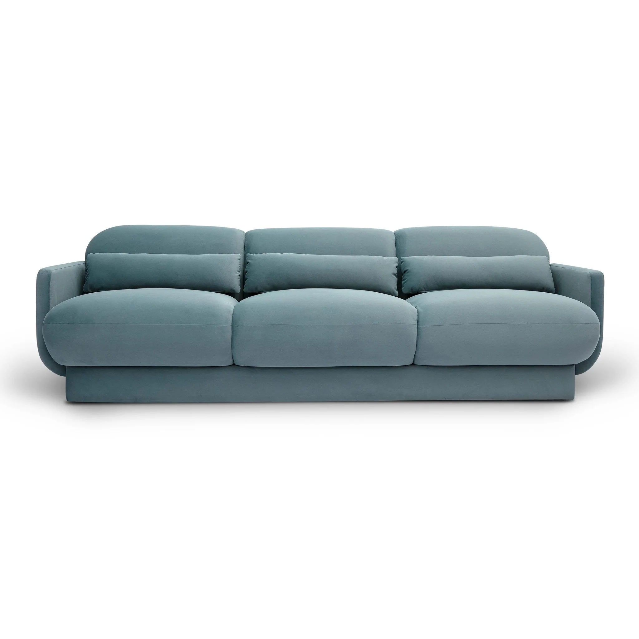 Azalea Powder Blue Velvet Sofa - Image 3